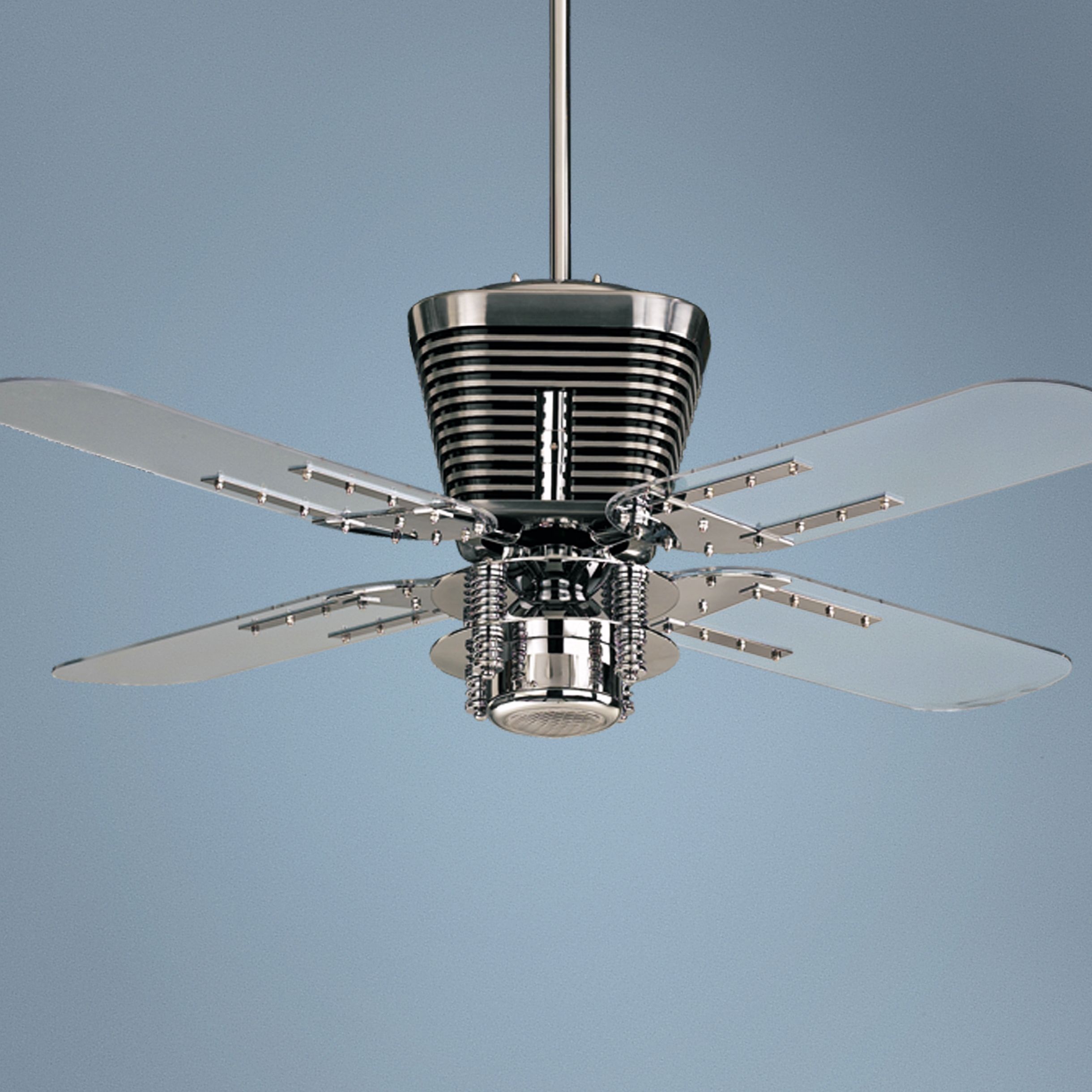 52" Quorum Retro Chrome Ceiling Fan with Light Kit