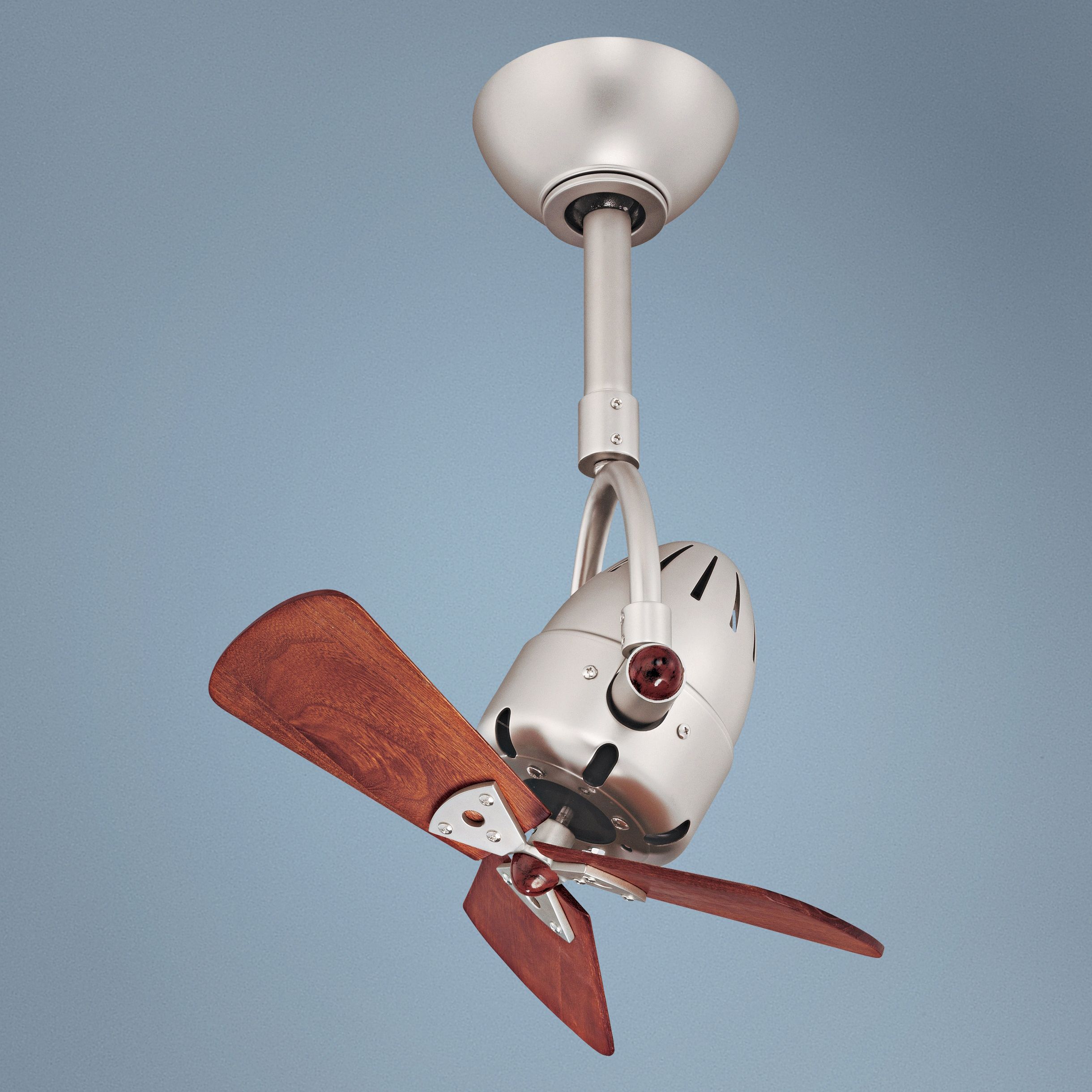 16" Matthews Diane Brushed Nickel Wood Blades Ceiling Fan