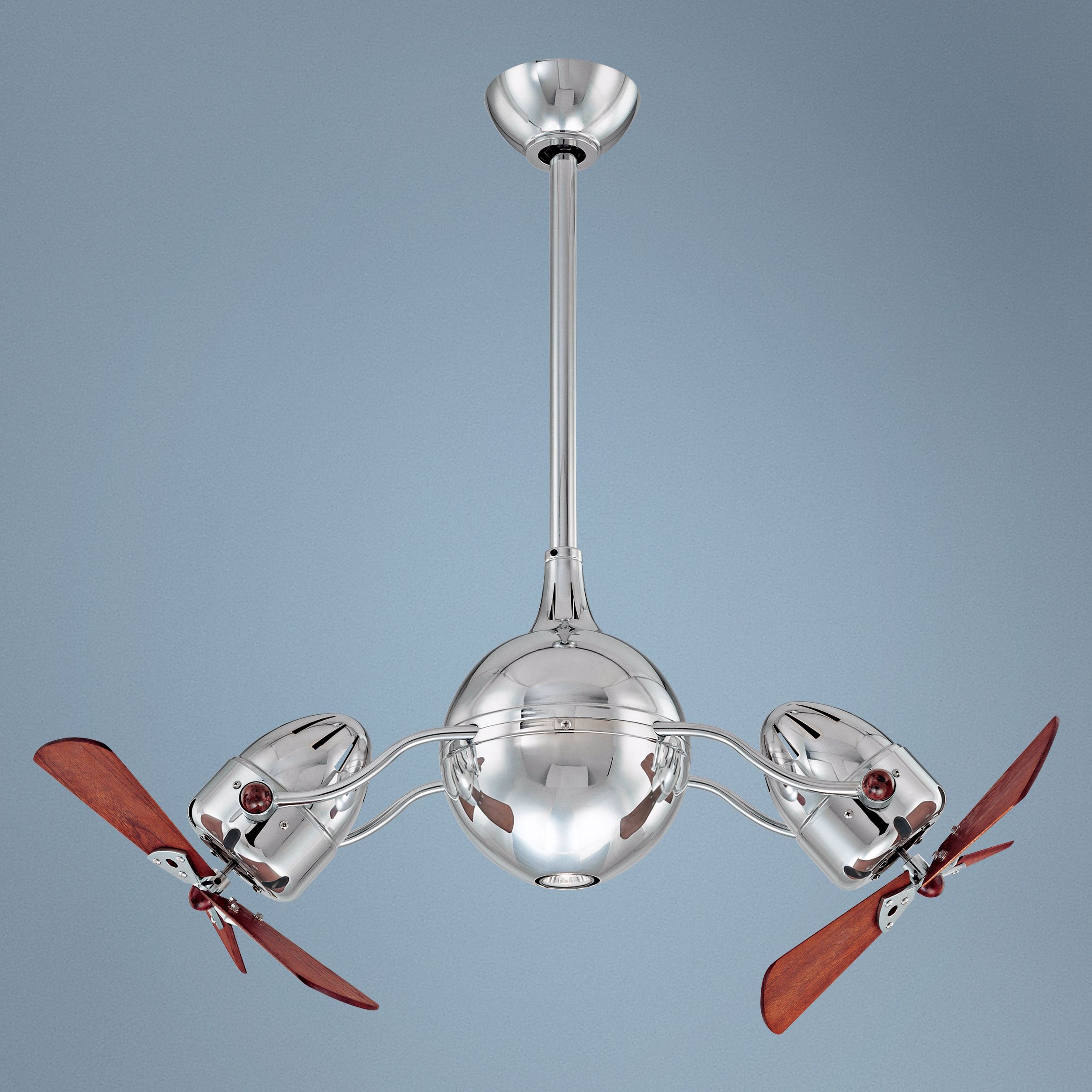 39" Acqua Polished Chrome Dual Head Rotational Ceiling Fan