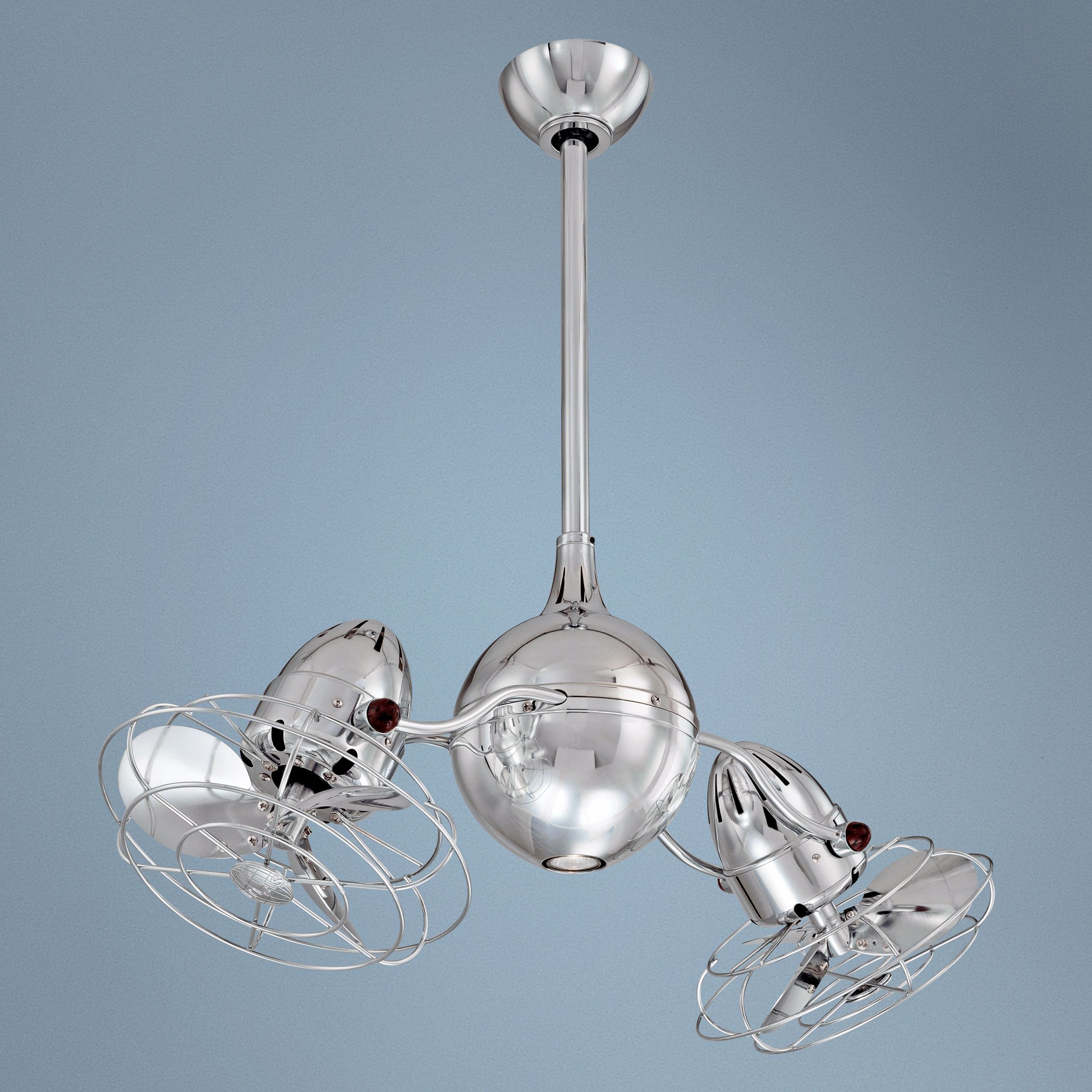37" Acqua Polished Chrome Dual Head Rotational Ceiling Fan