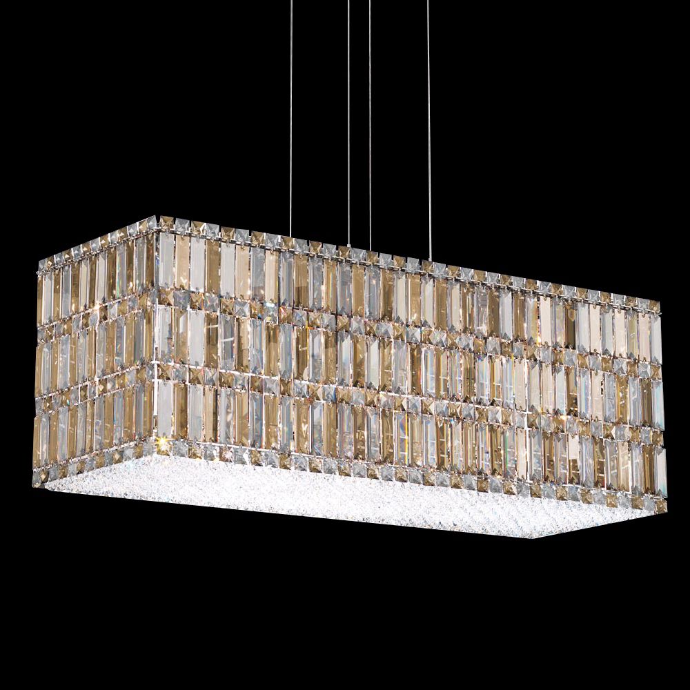Schonbek Quantum Block 36 1/2" Silver Crystal Chandelier