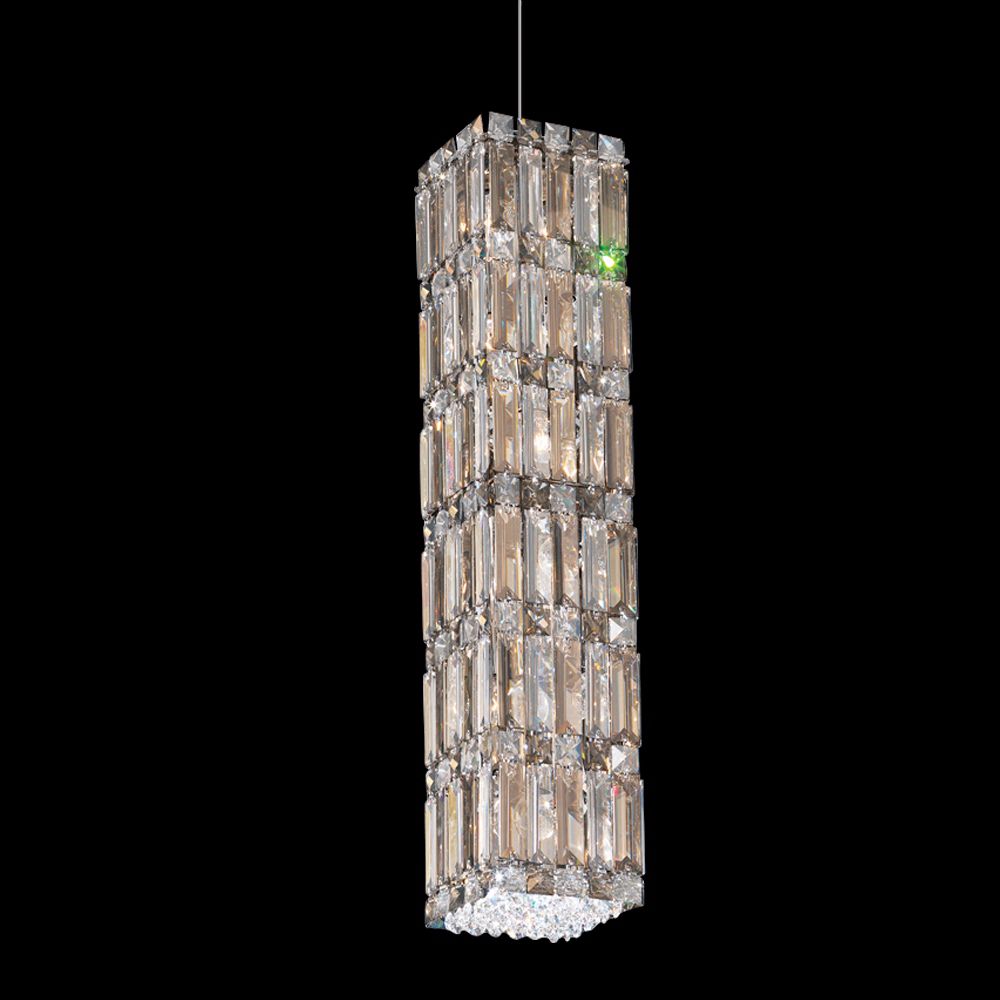 Schonbek Quantum Block 5 1/2" Silver Teak Crystal Chandelier