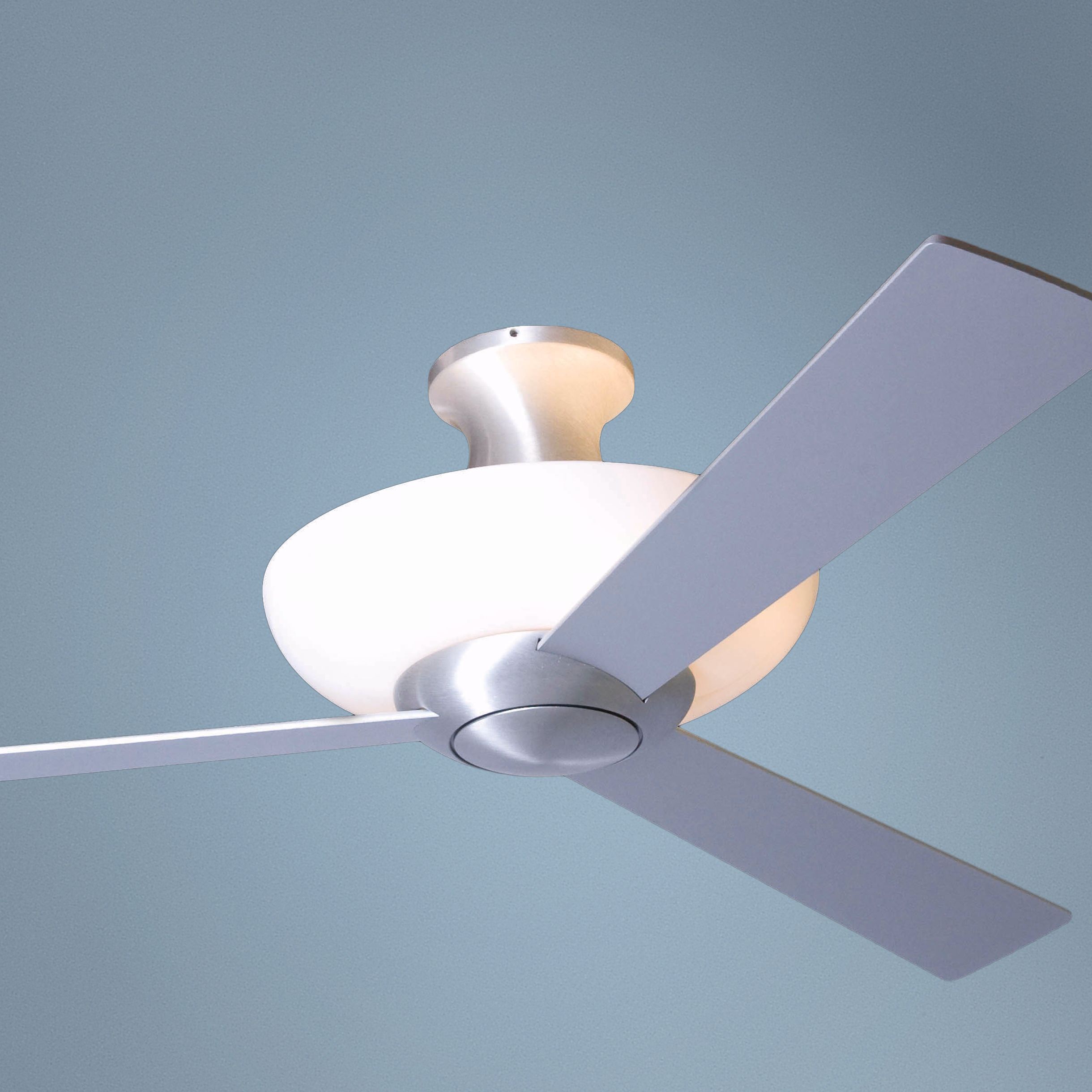 52" Aurora Hugger Aluminum Finish Uplight Ceiling Fan