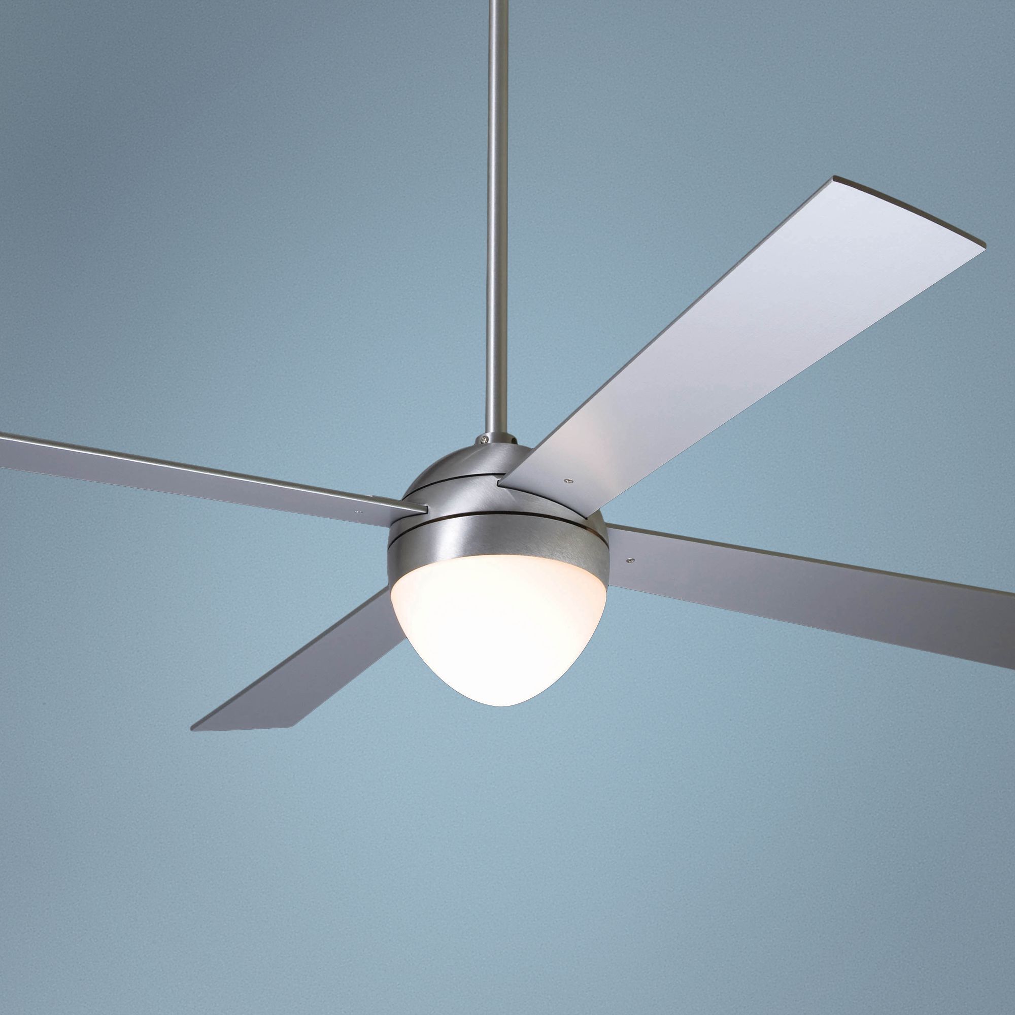 52" Modern Fan Aluminum Finish Ball Light Ceiling Fan