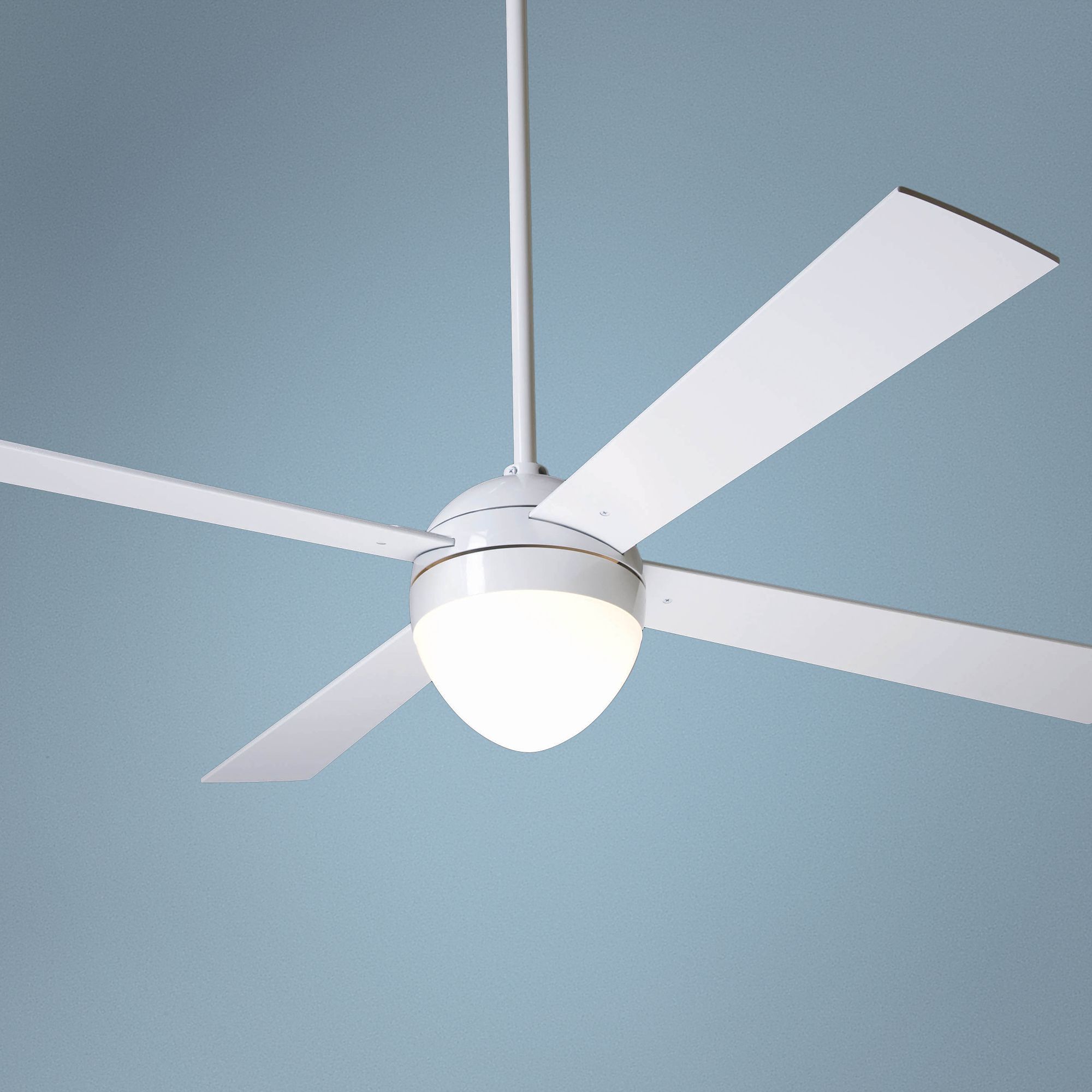 52" Modern Fan Gloss White Ball with Light Ceiling Fan