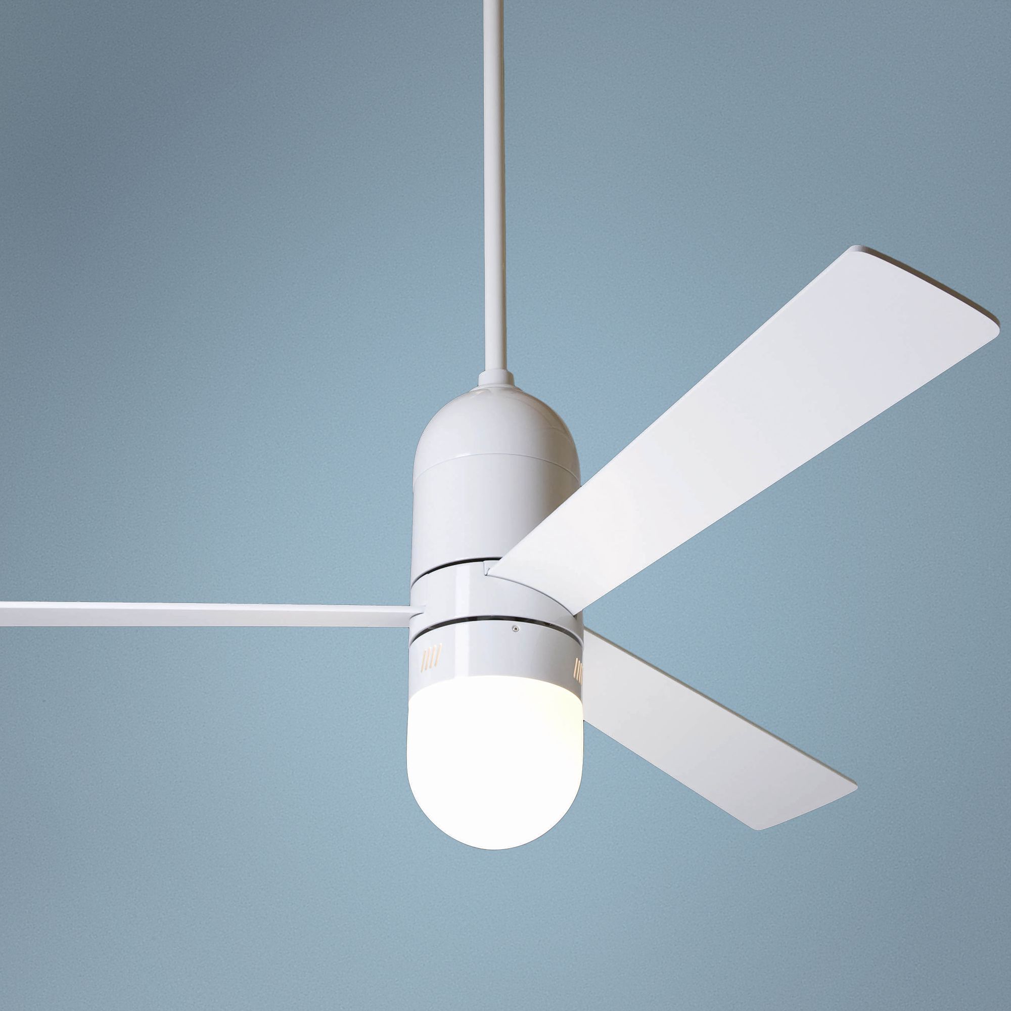 52" Modern Fan Cirrus Gloss White Light Kit Ceiling Fan
