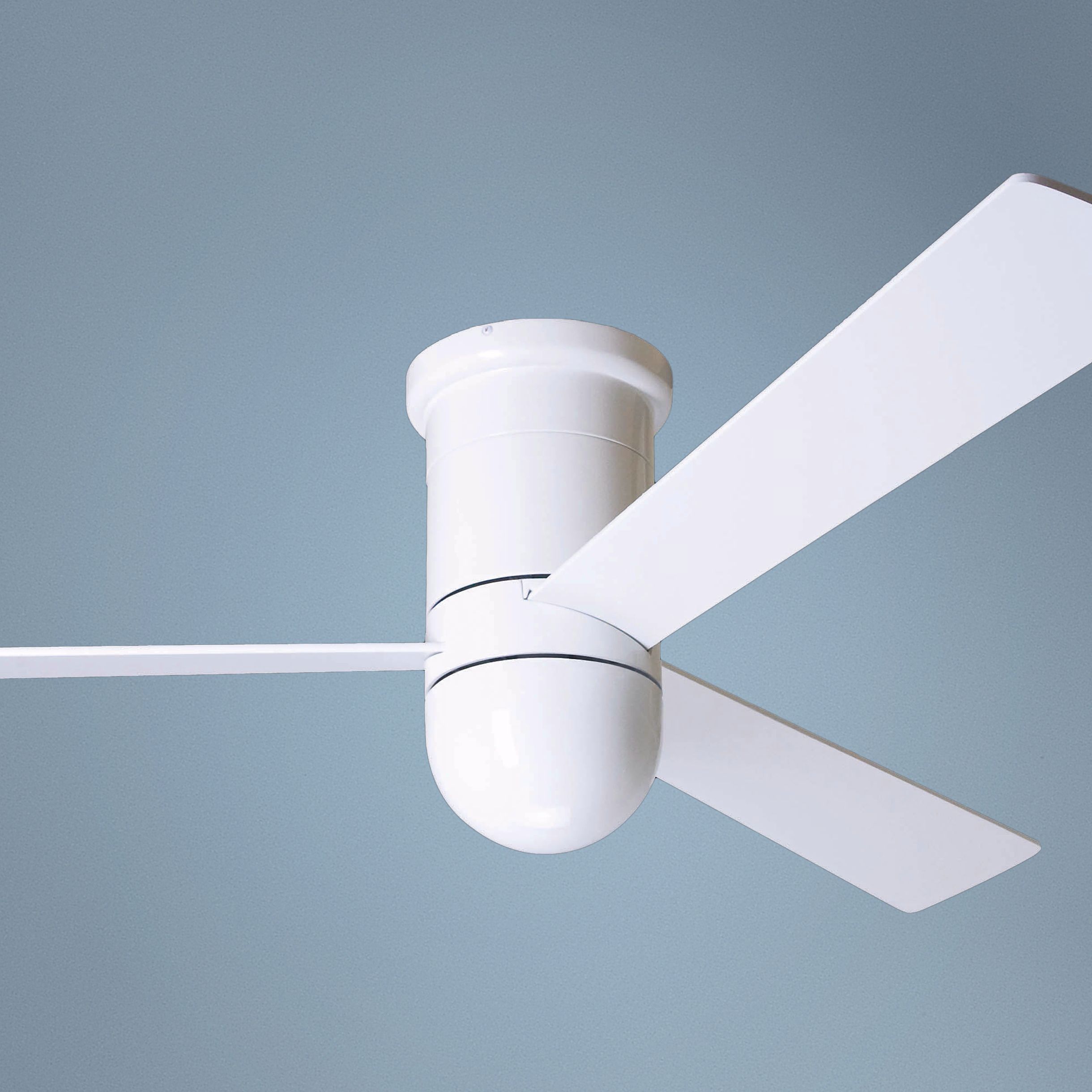 52" Modern Fan Cirrus Gloss White Hugger Ceiling Fan