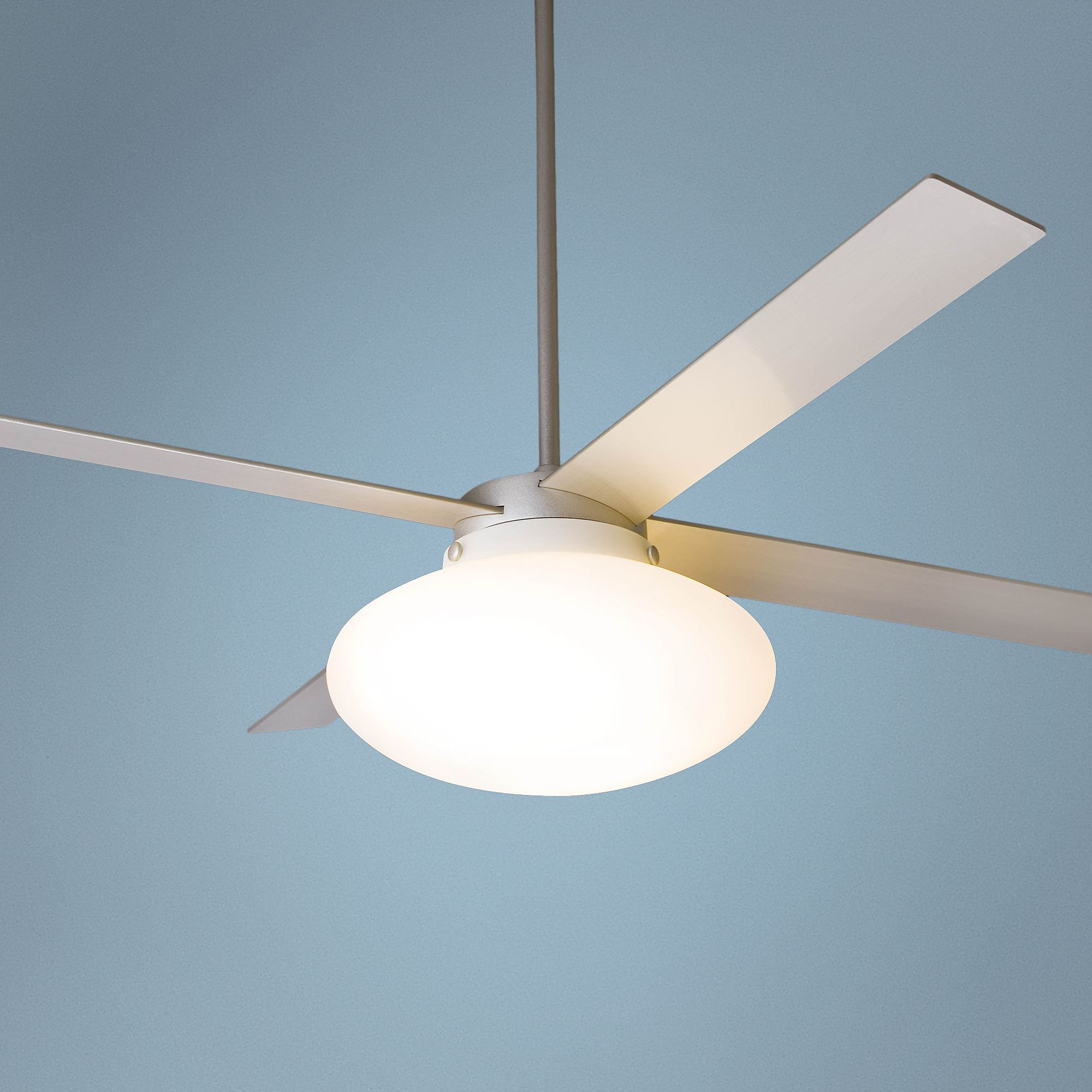 52" Modern Fan Cloud Textured Nickel with Light Ceiling Fan