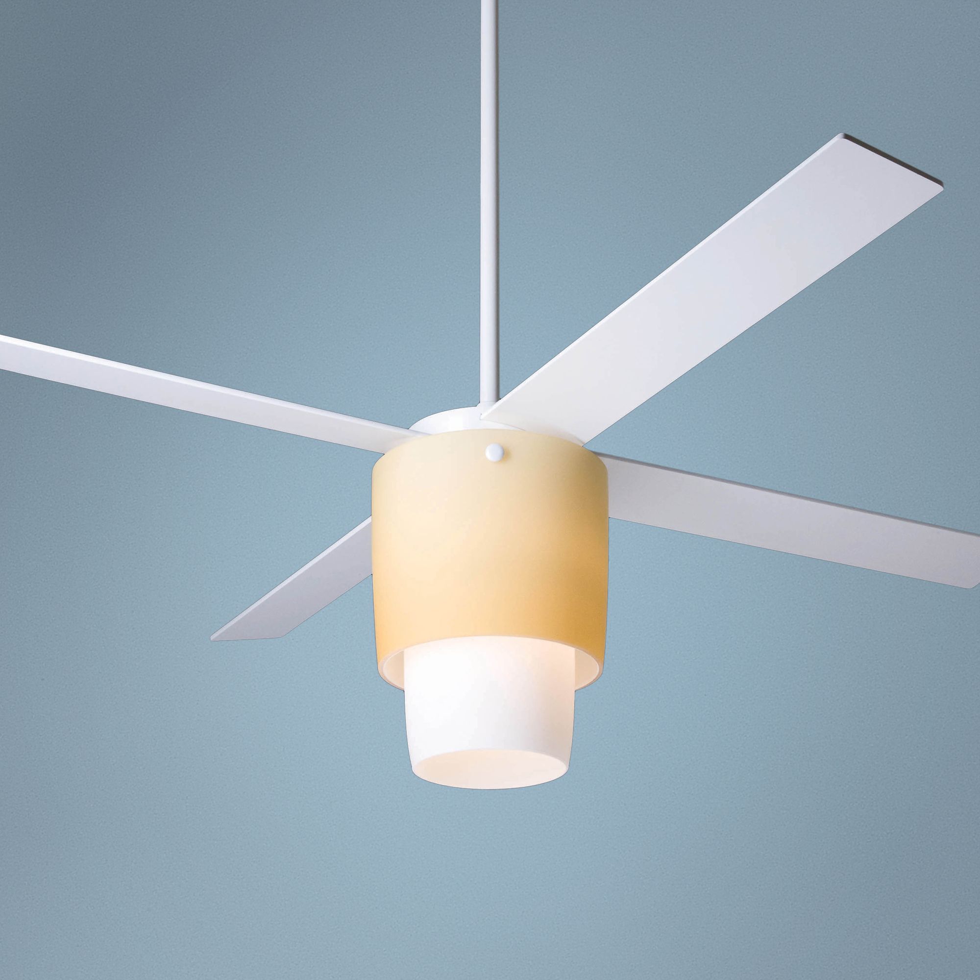 52" Modern Fan Halo White Light Kit Ceiling Fan