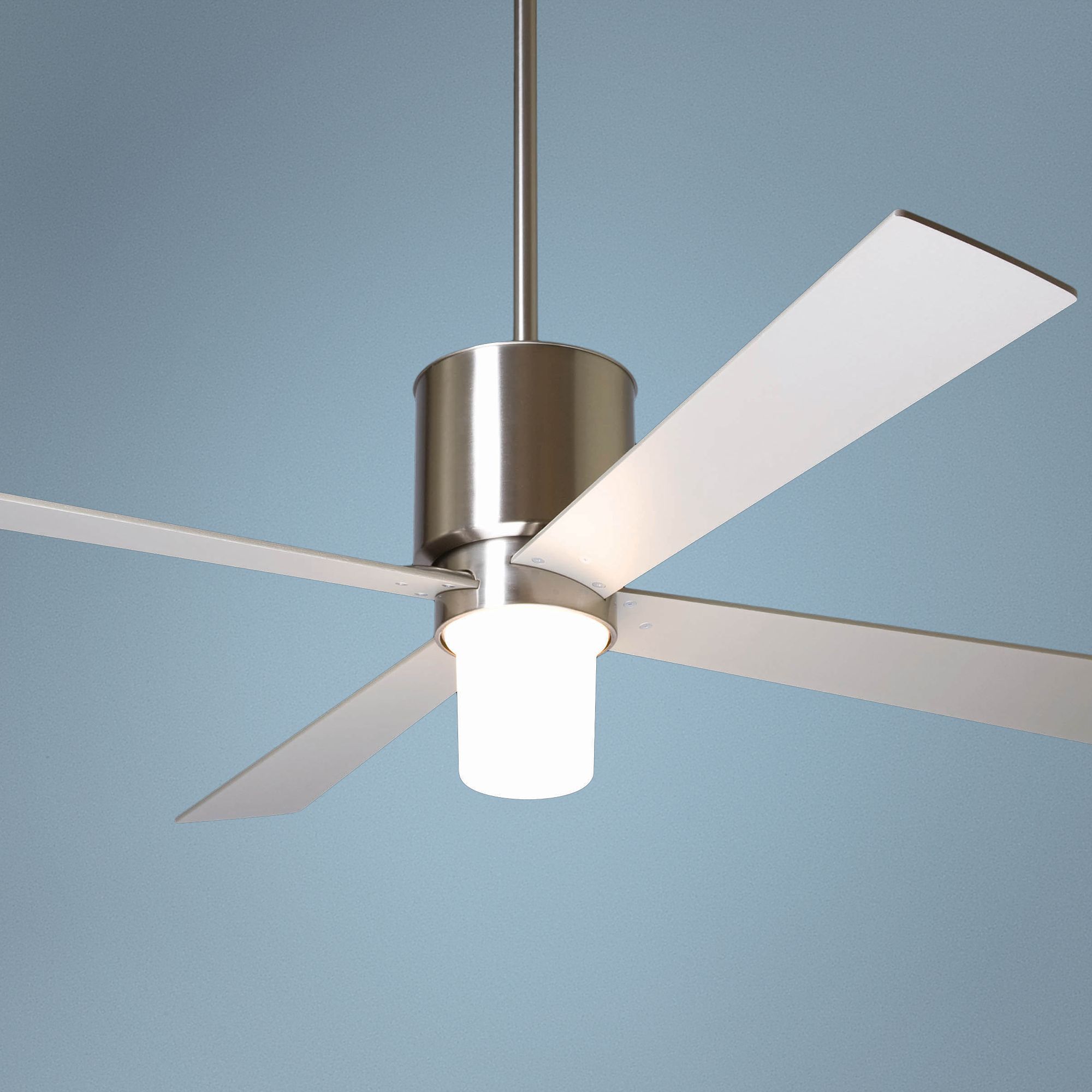 52" Modern Fan Lapa Bright Nickel with Light Ceiling Fan