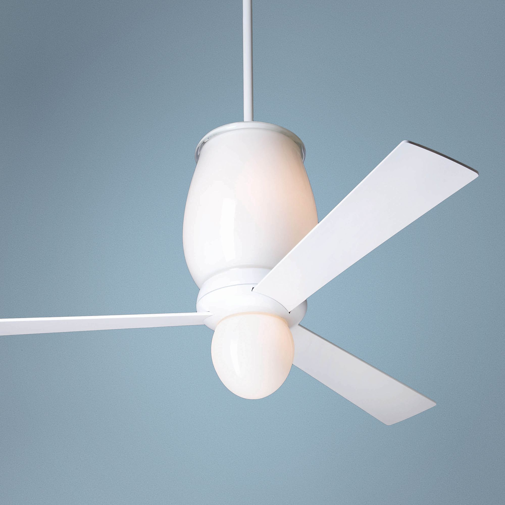 52" Modern Fan Lumina Gloss White with Light Ceiling Fan