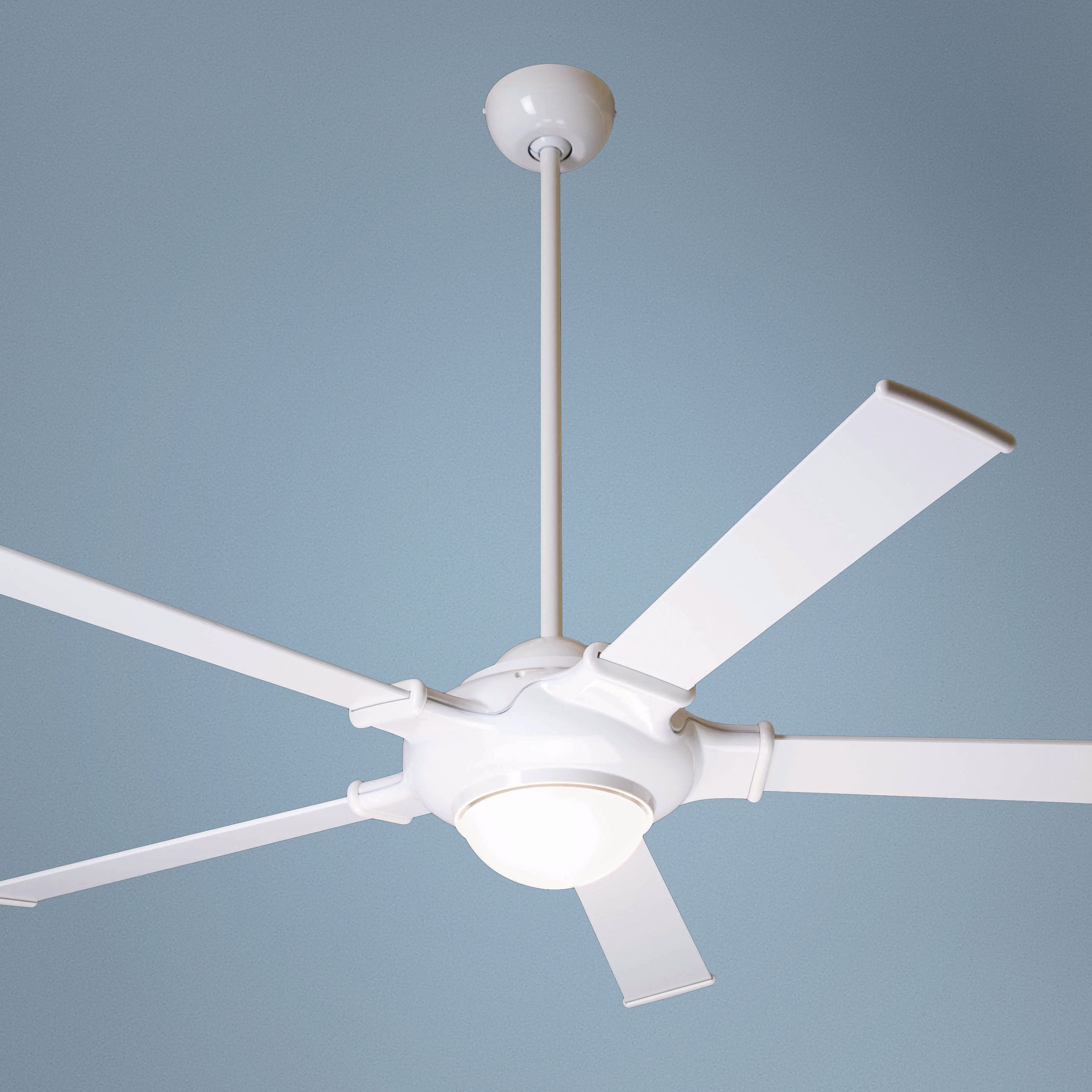 52" Modern Fan UFO Gloss White with Light Ceiling Fan