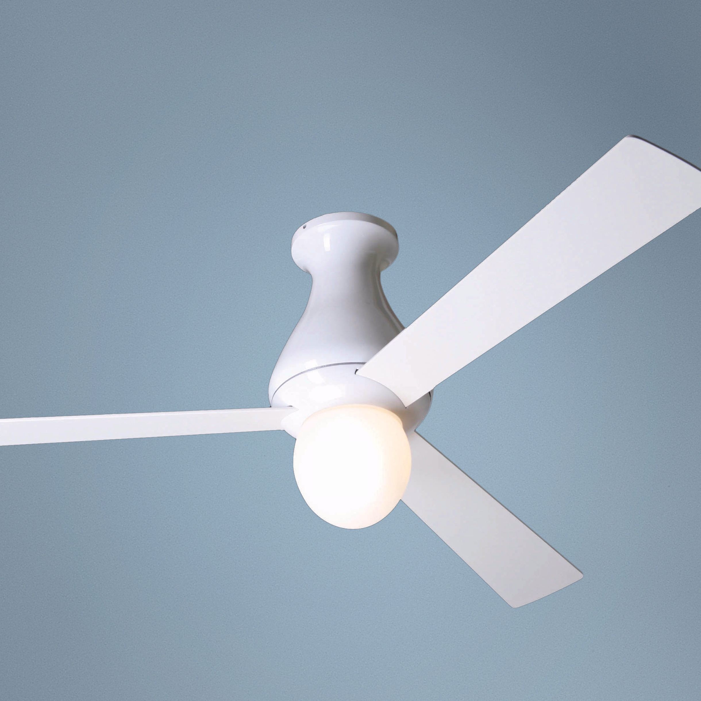 52" Modern Fan Altus Light Gloss White Hugger Ceiling Fan
