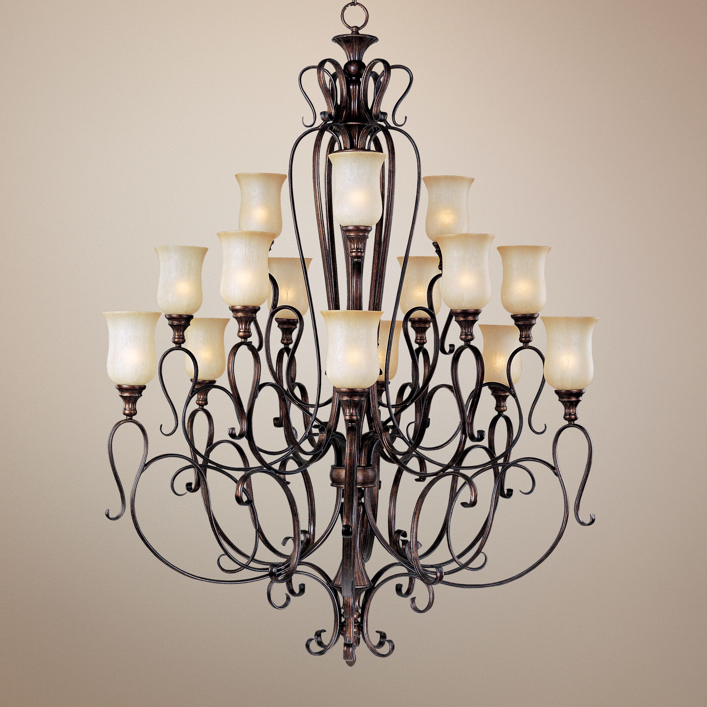 Sausalito Filbert Finish 49" Wide 15-Light Chandelier