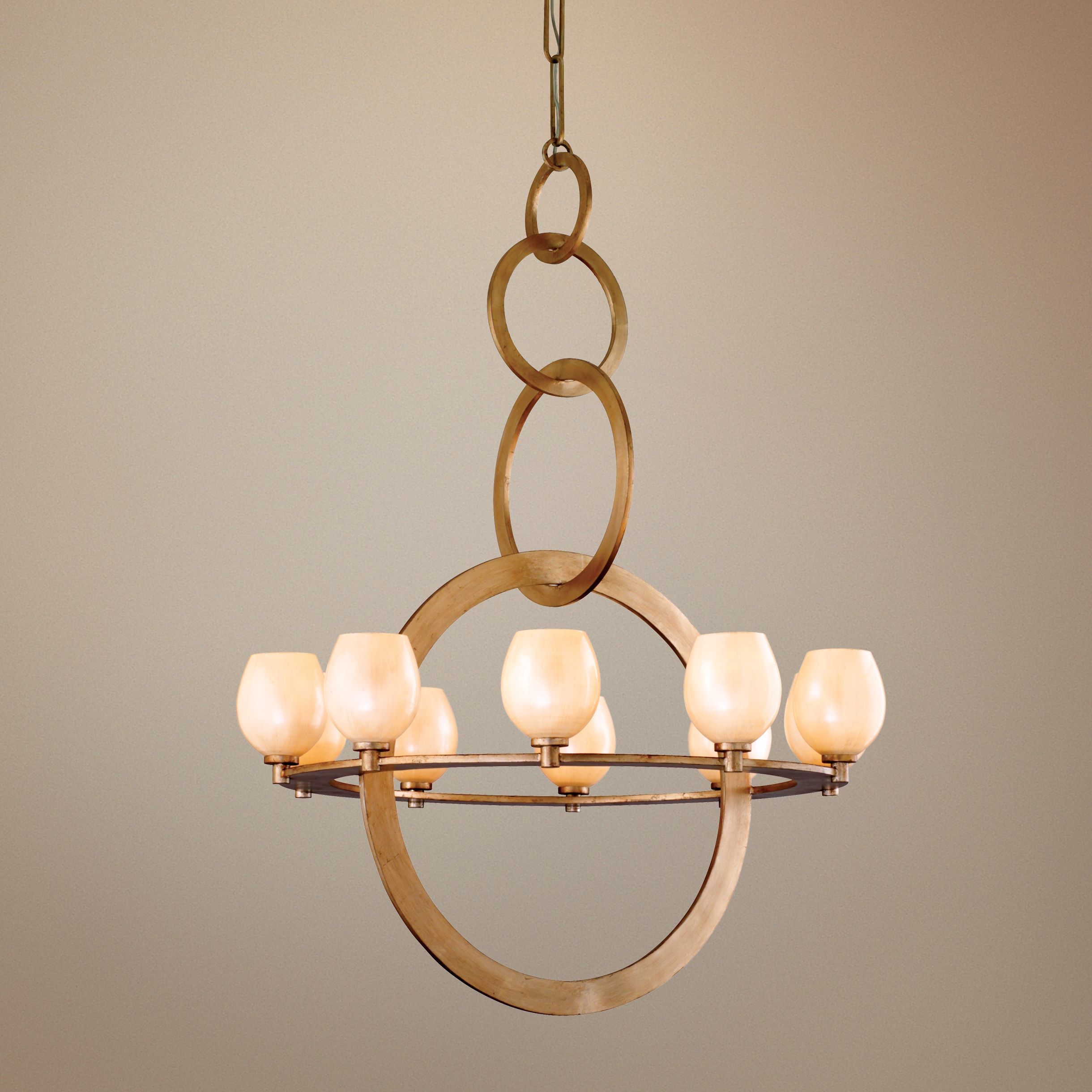 Cirque Collection Champagne Leaf 38" Wide Chandelier