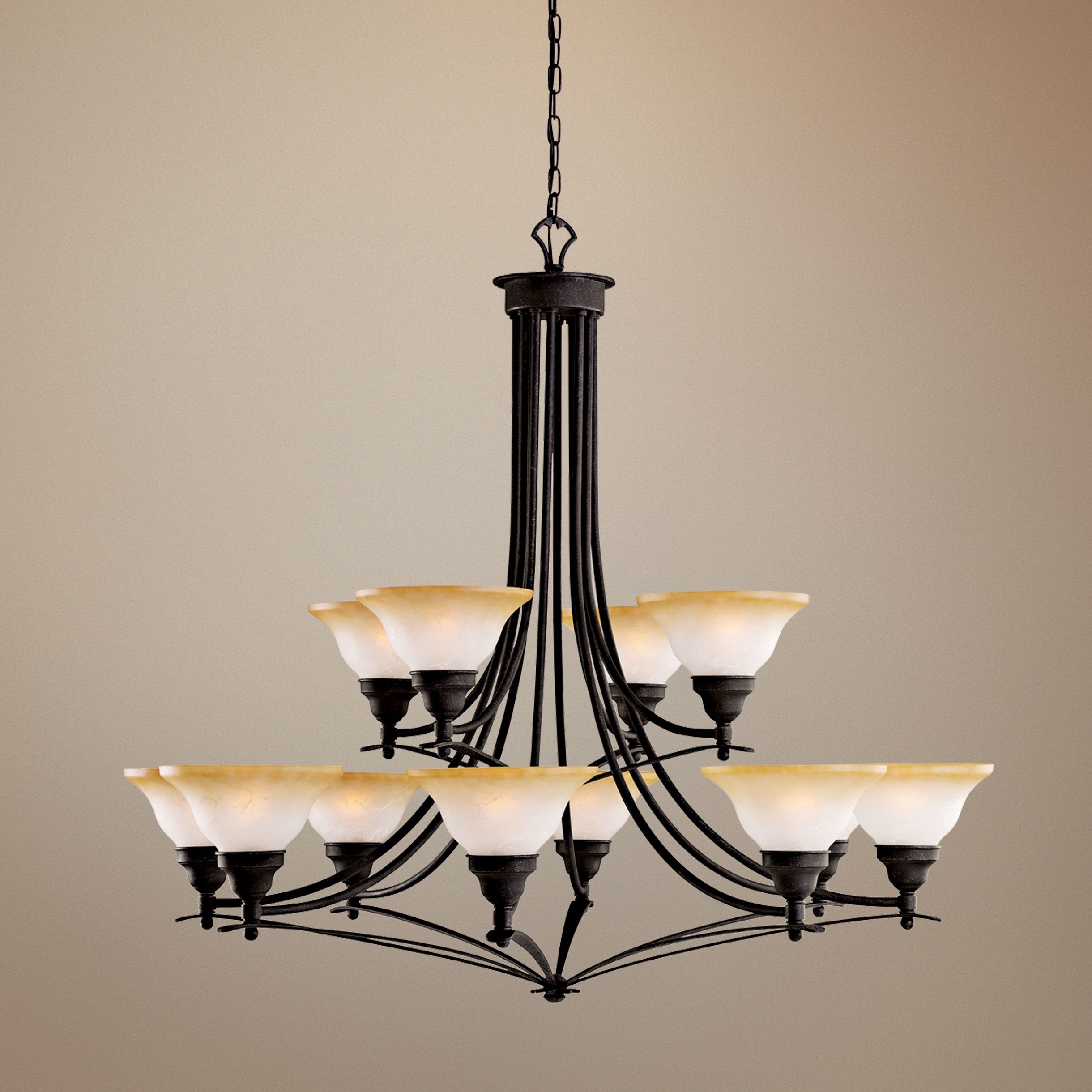 Pomeroy Collection Black 44" Wide 12-Light Large Chandelier