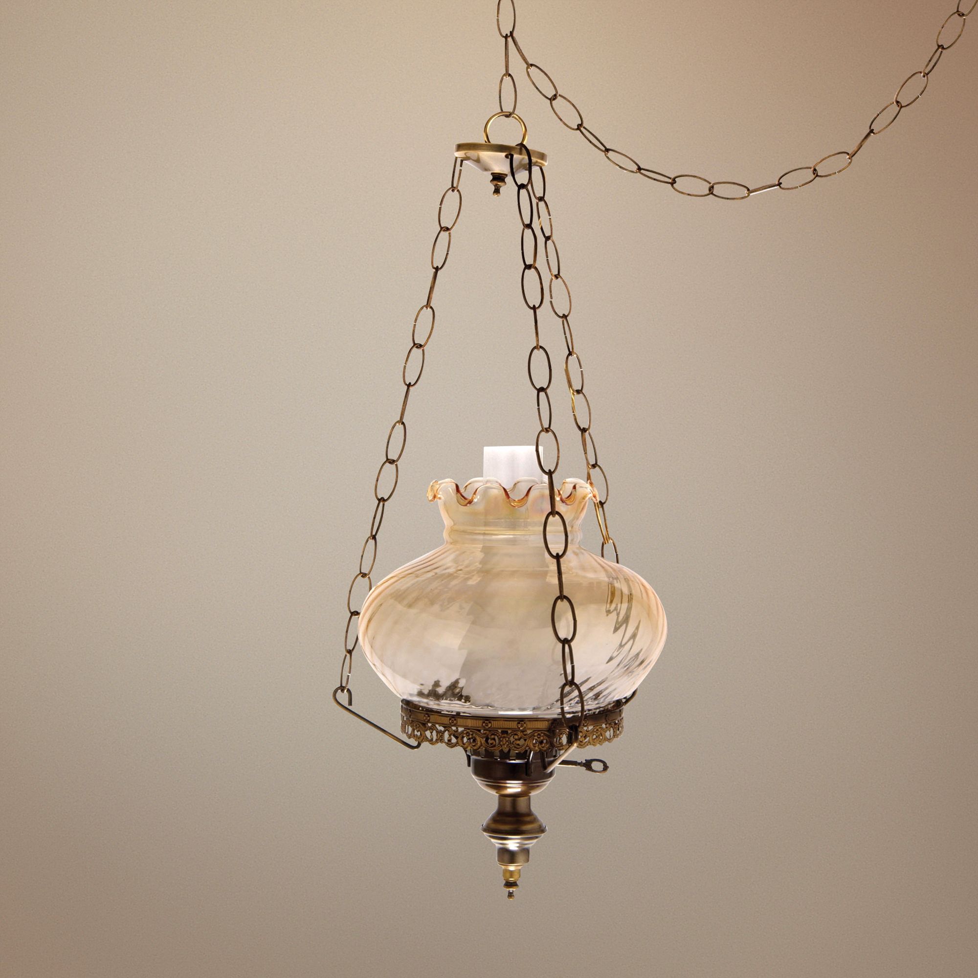 Amber Swirl Traditional Student Swag 13" Wide Chandelier