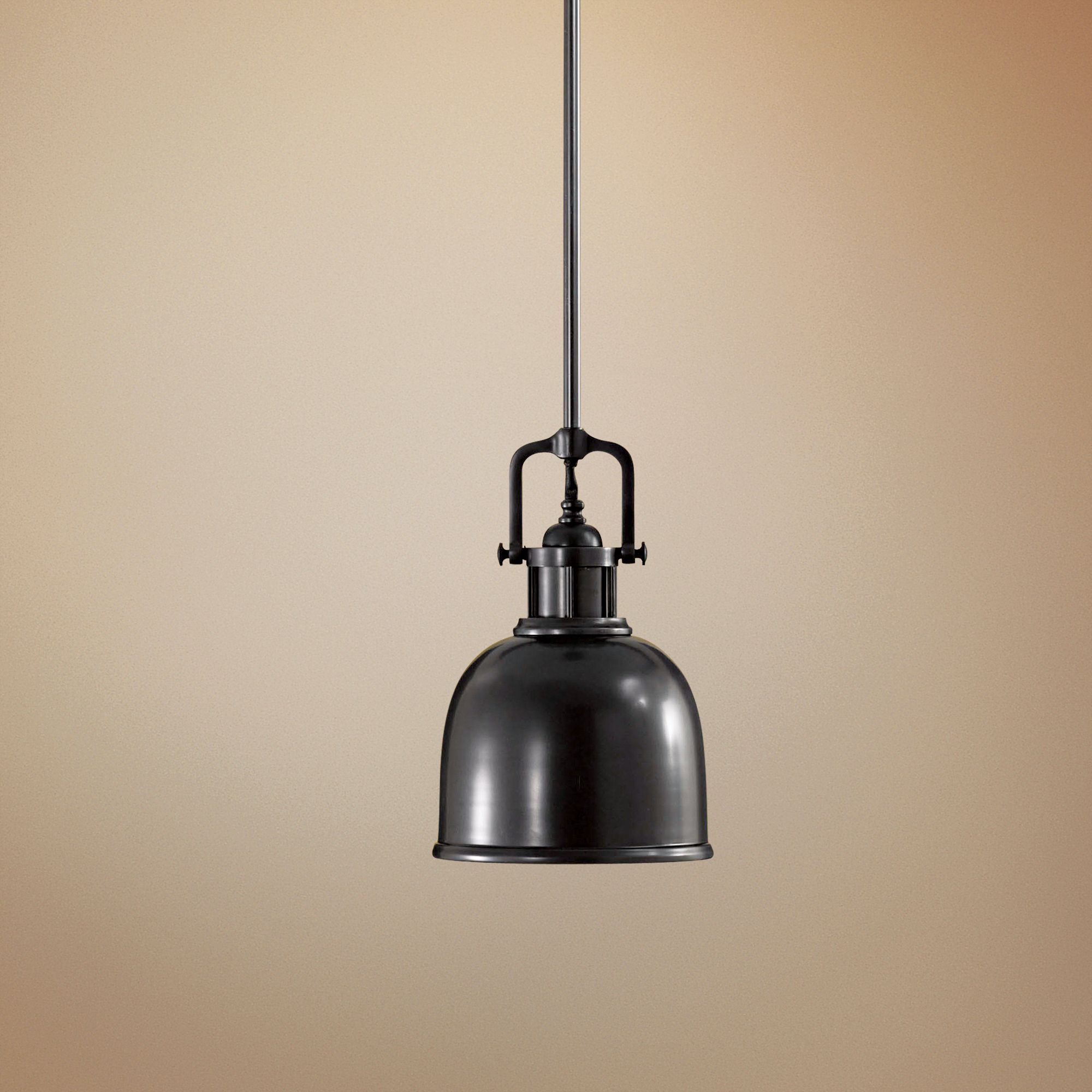 Parker Place Solid Dark Bronze 8" Wide Mini Pendant  Light