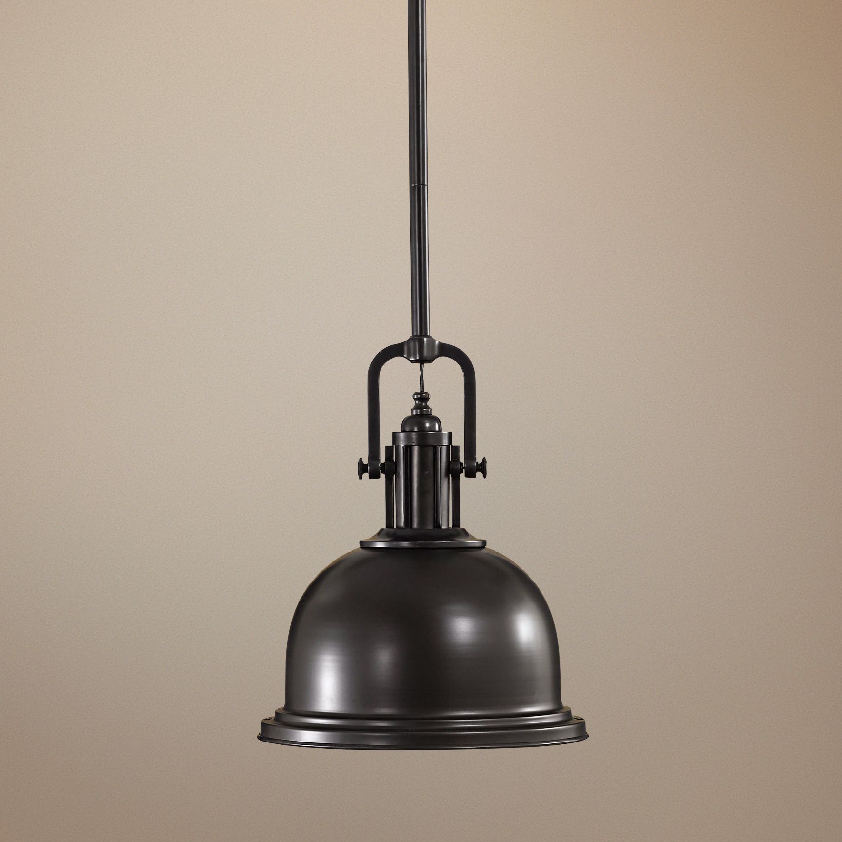 Parker Place Solid Dark Bronze 13" Wide Pendant Light