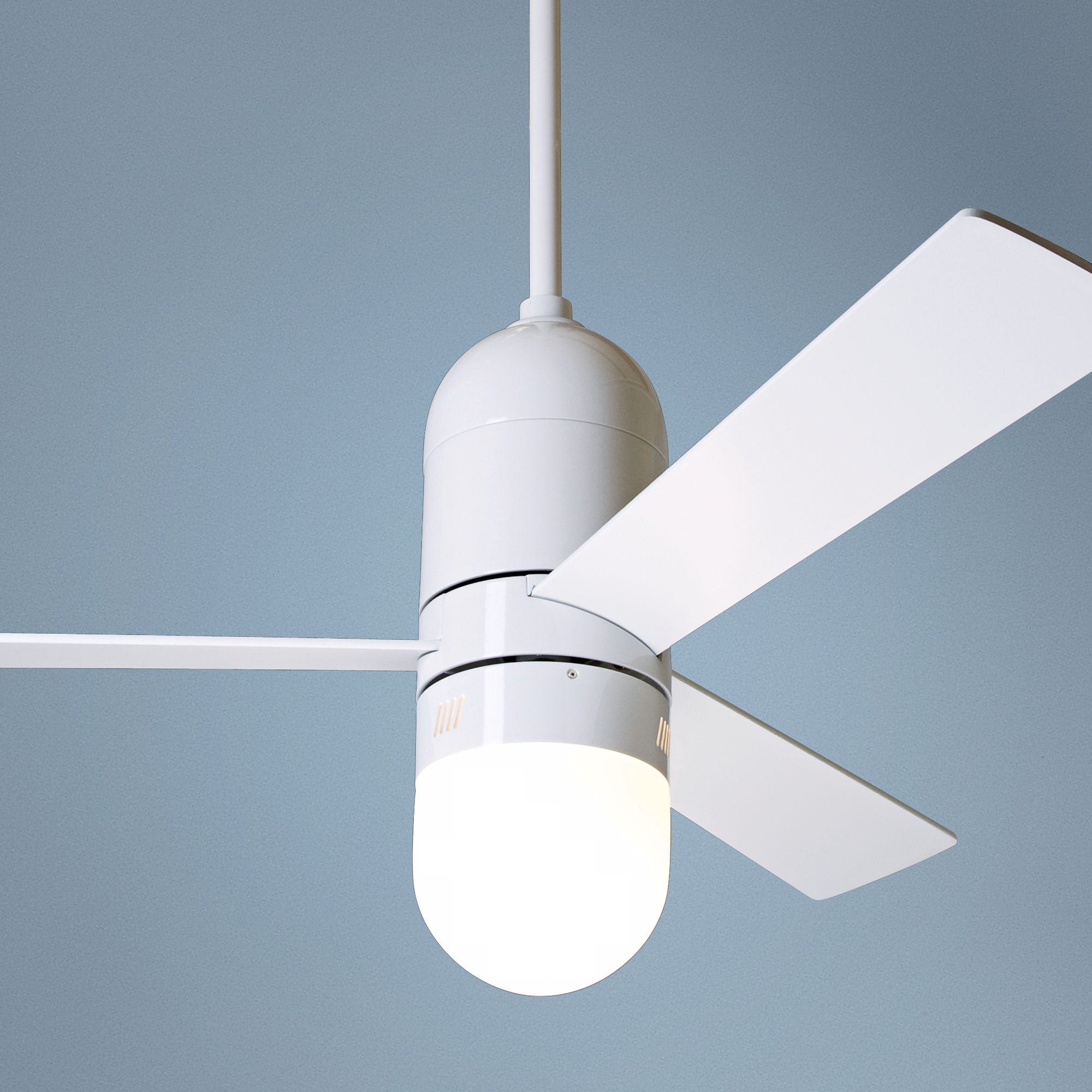 42" Modern Fan Gloss White Cirrus with Light Ceiling Fan