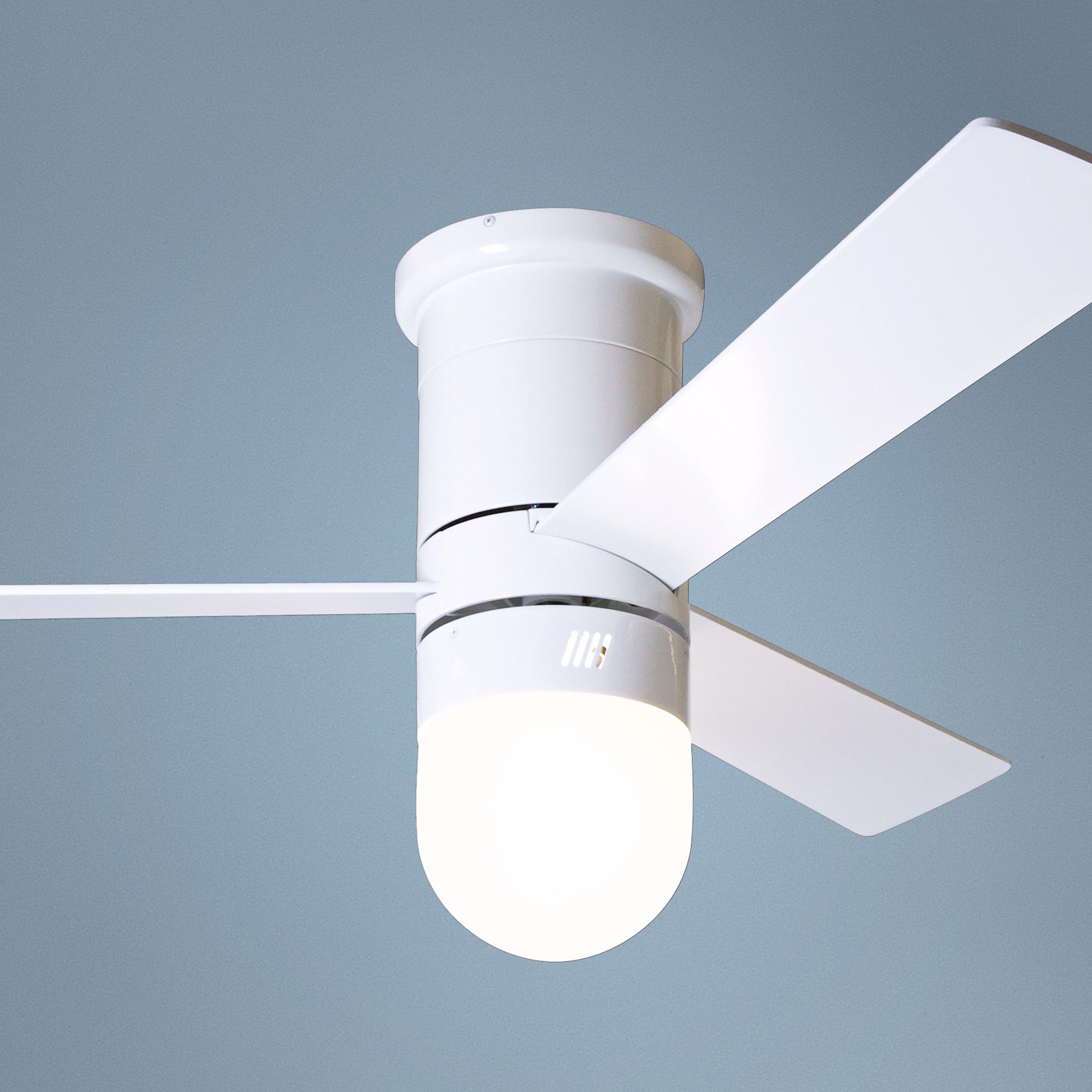 42" Modern Fan Cirrus Light Gloss White Hugger Ceiling Fan