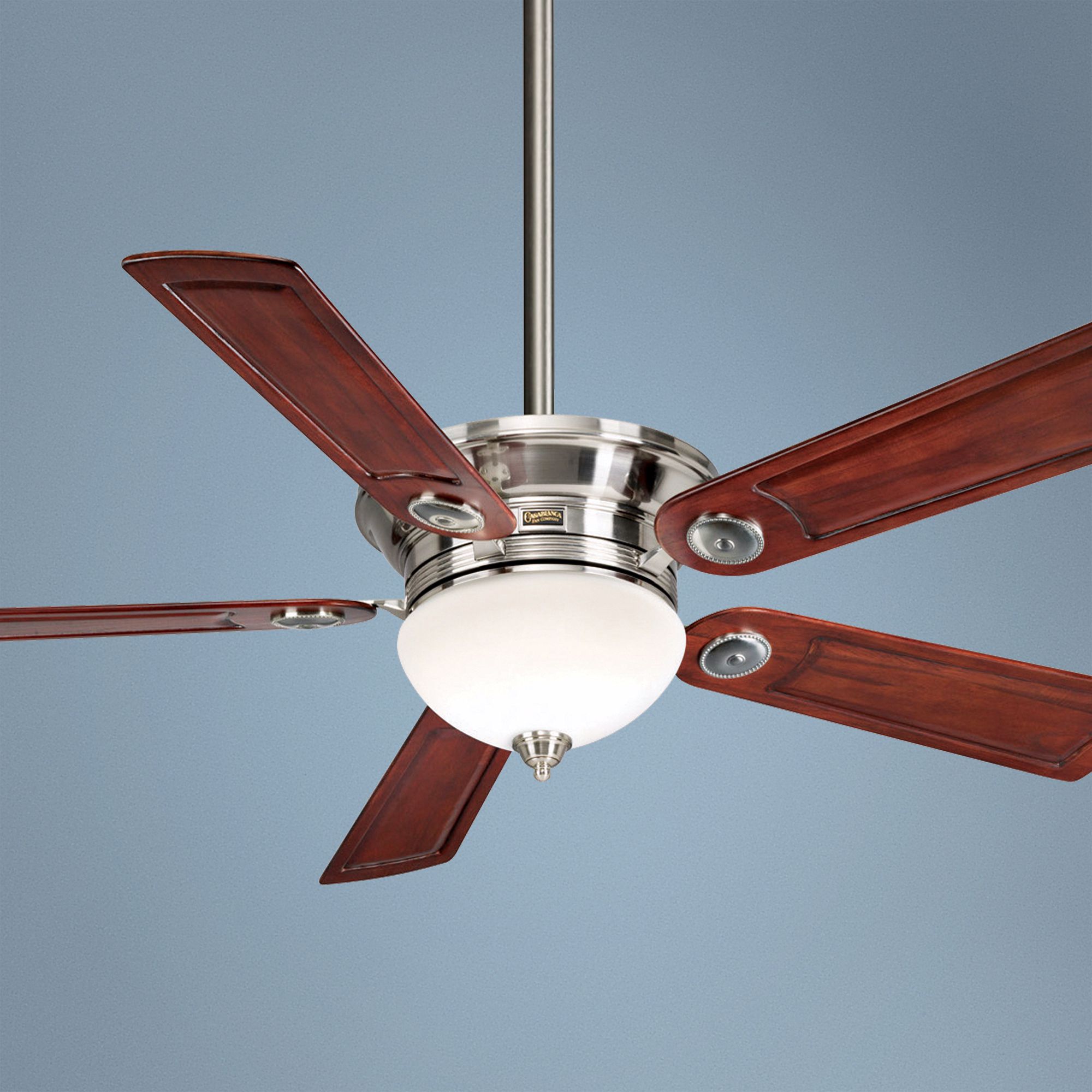 54" Casablanca Whitman Cherry Blades Nickel Ceiling Fan