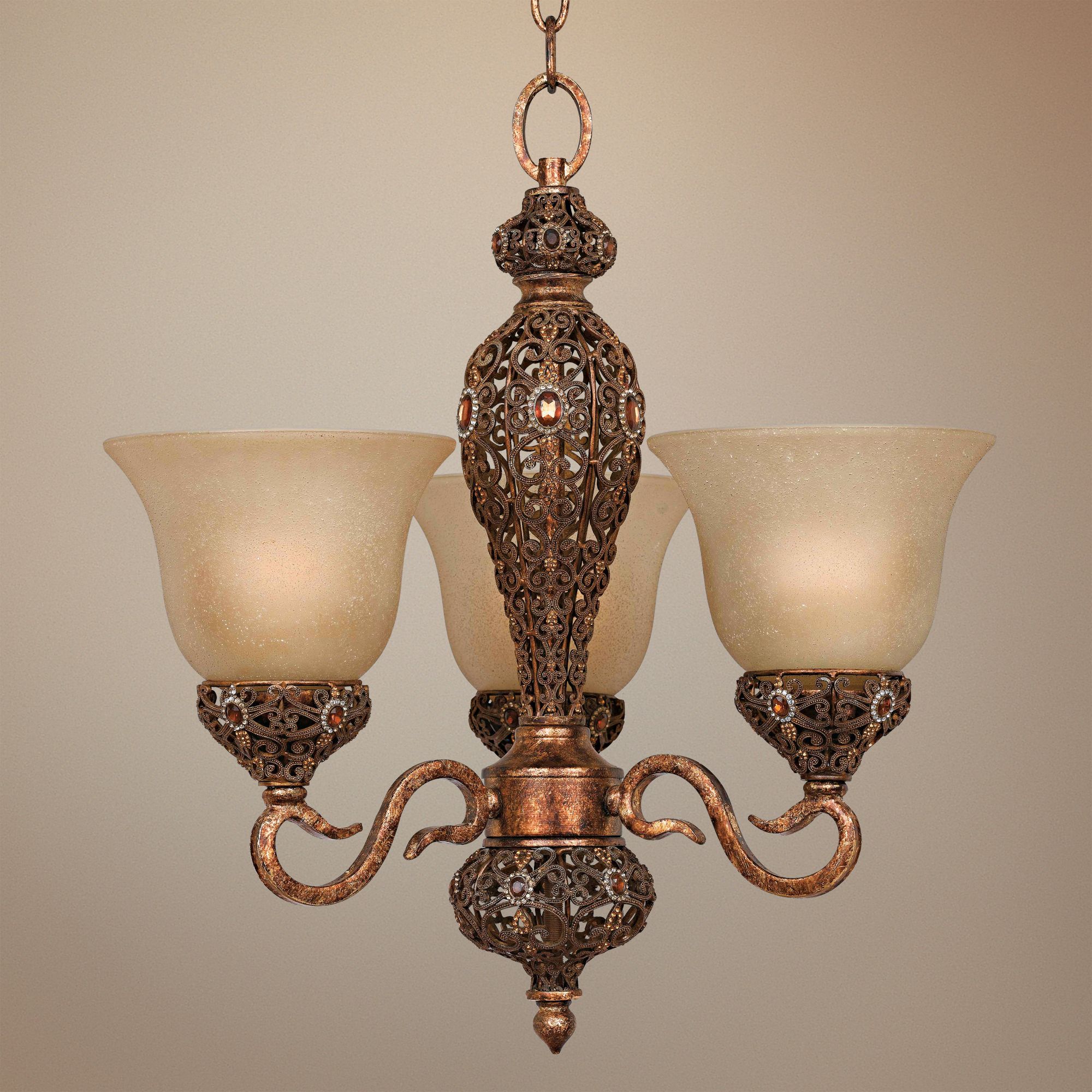 Crown Jewel Bowl 3-Light Pendant Chandelier