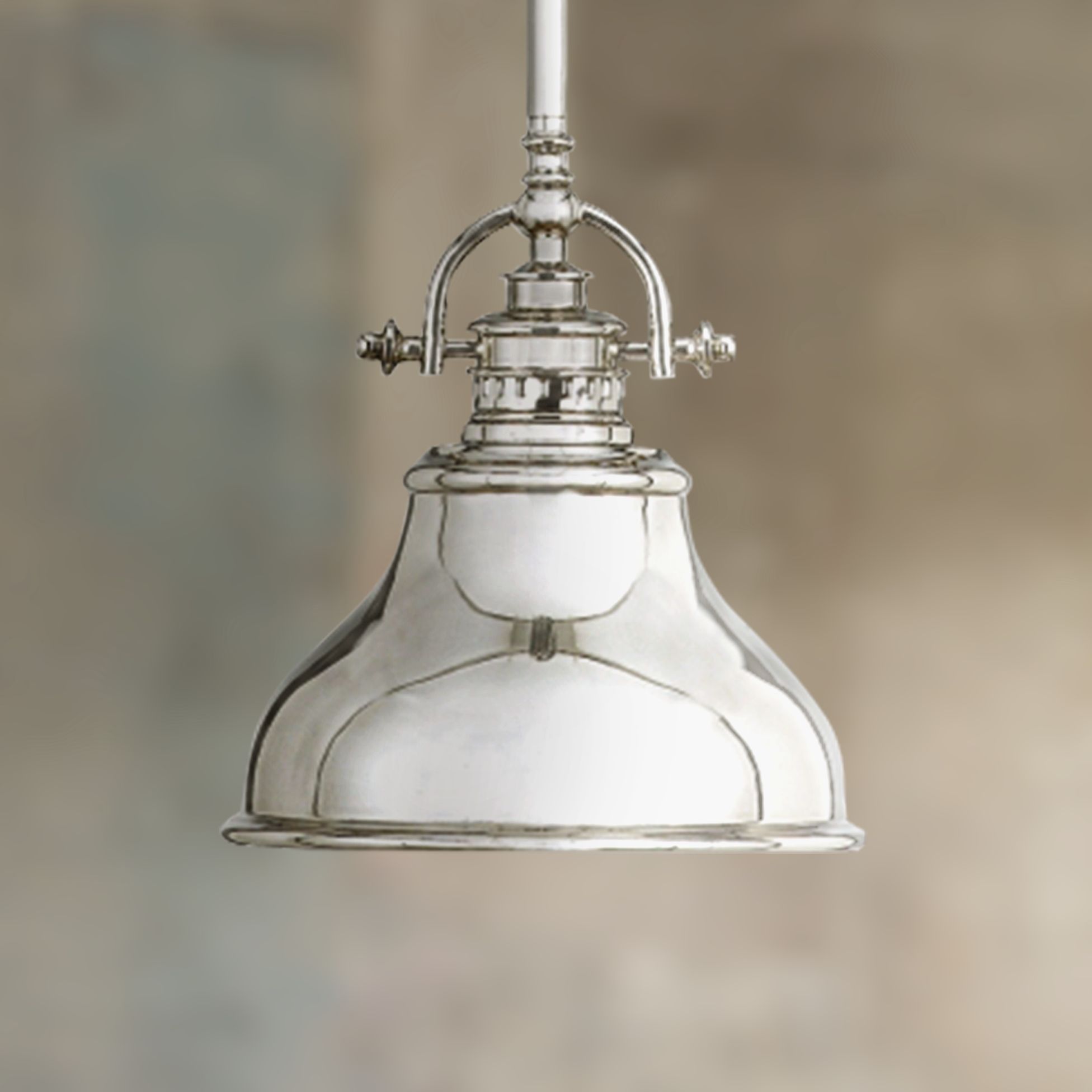 Emery Silver Finish Rod Hung Mini Pendant Chandelier