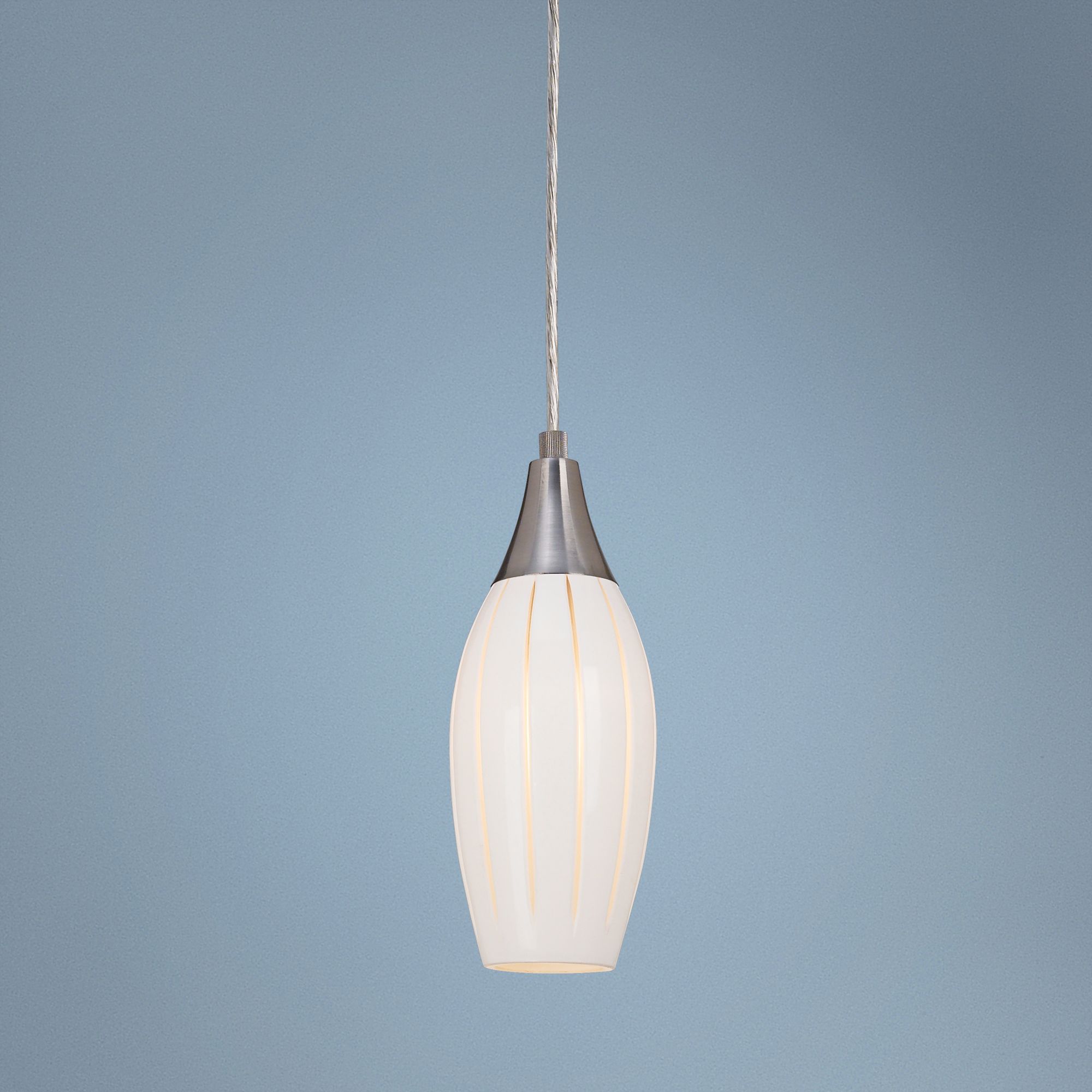 Possini Euro Design Grooved Glass Mini Pendant