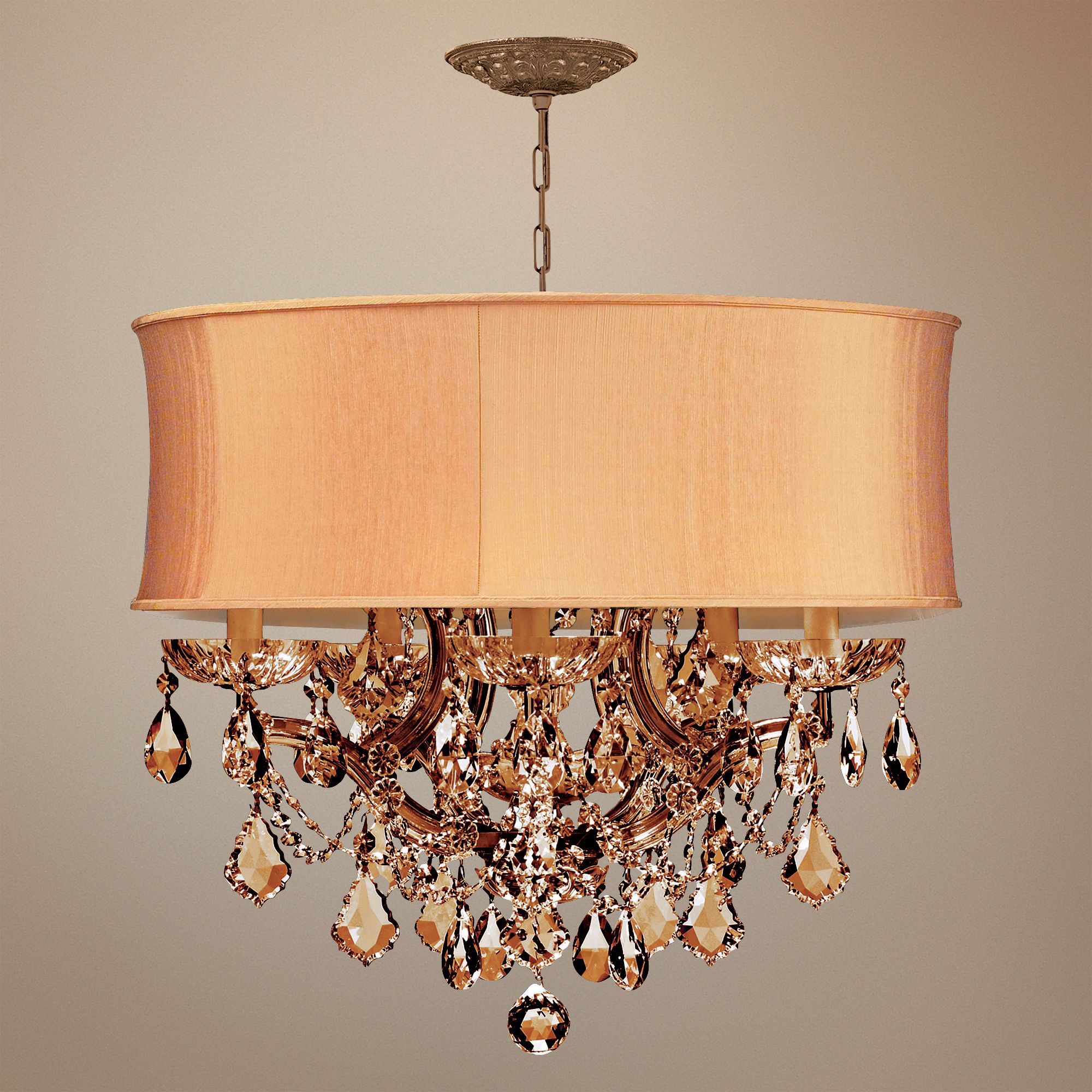 Brentwood Collection Harvest Gold 6-Light Crystal Chandelier