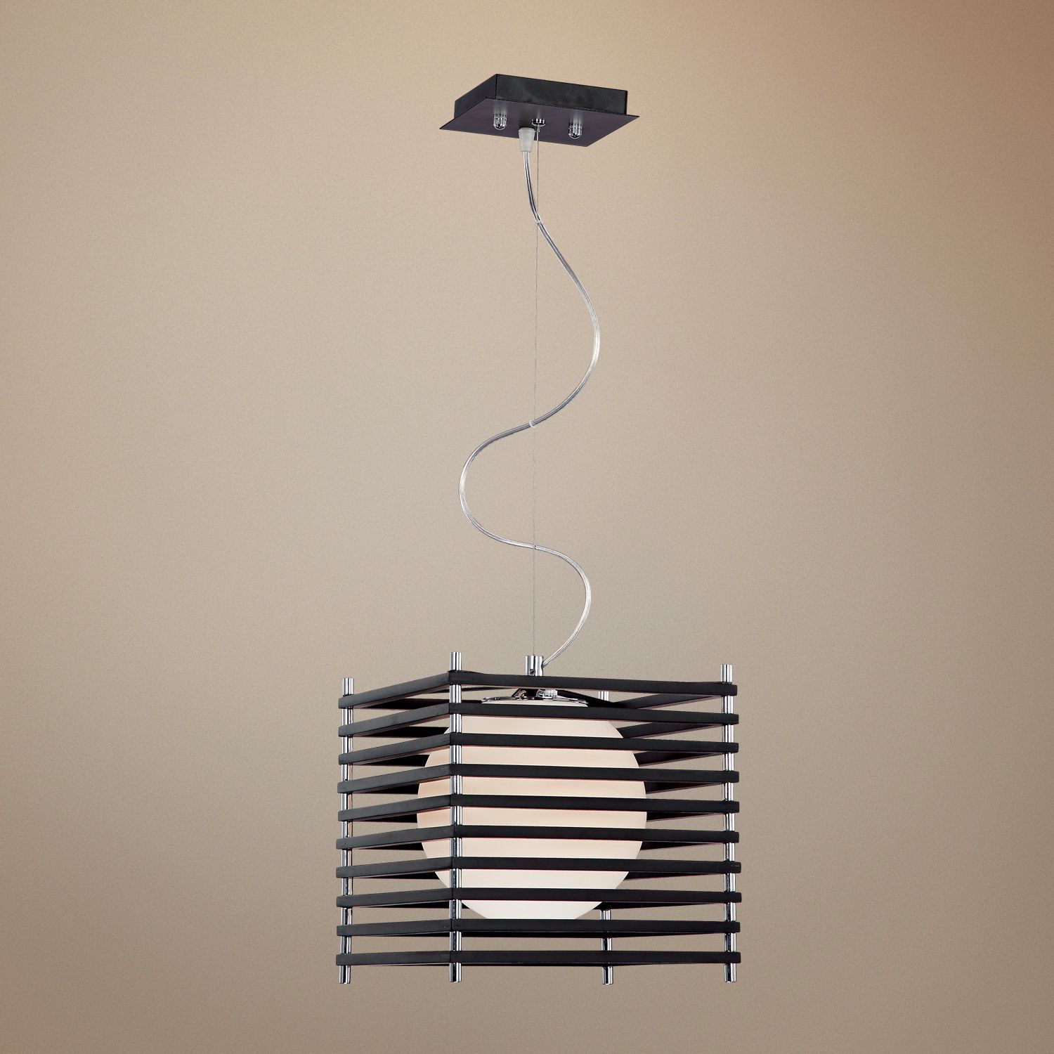 Possini Euro Black Parallel Square 10 1/4" Wide Chandelier