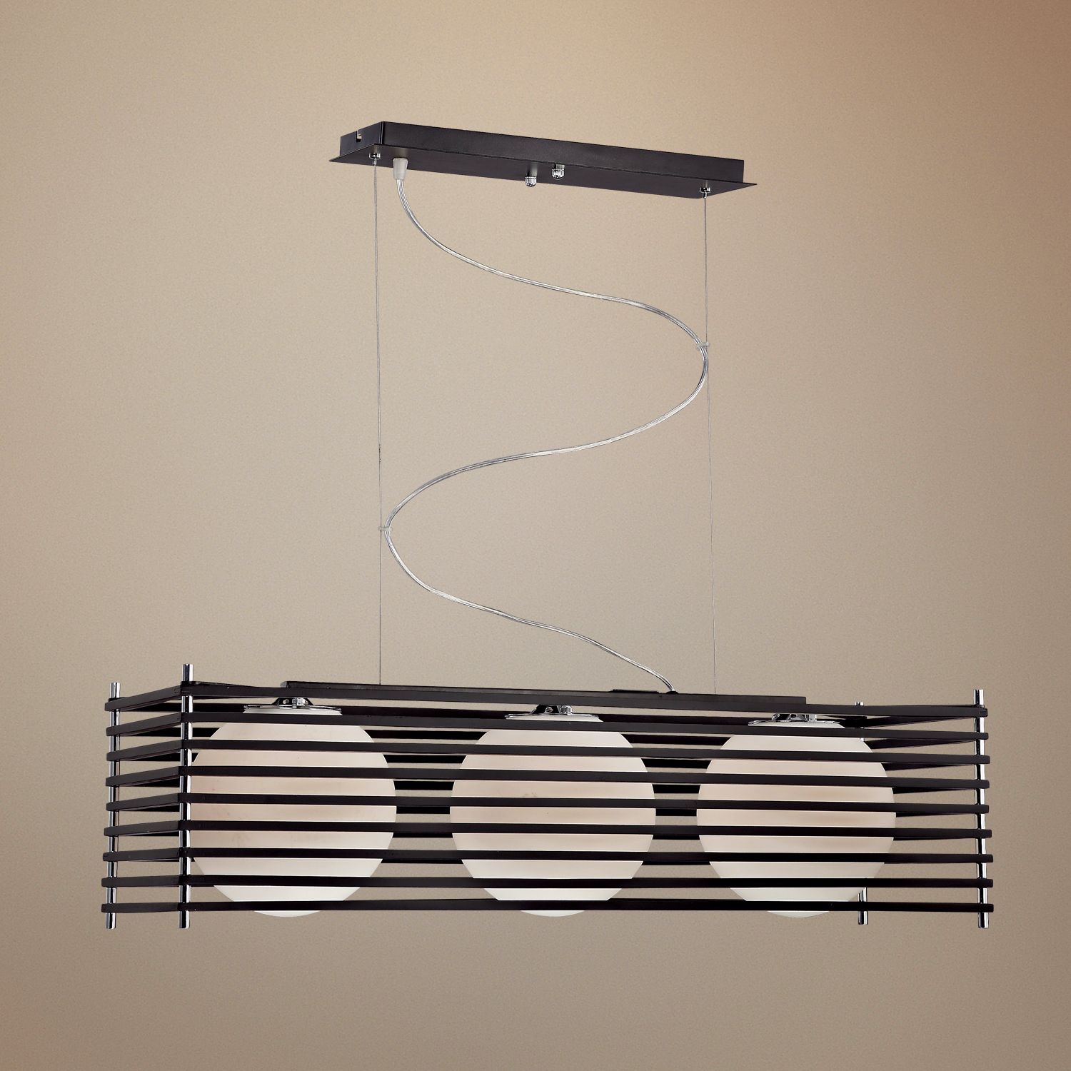 Possini Euro Black Parallel Square 32" Wide Chandelier