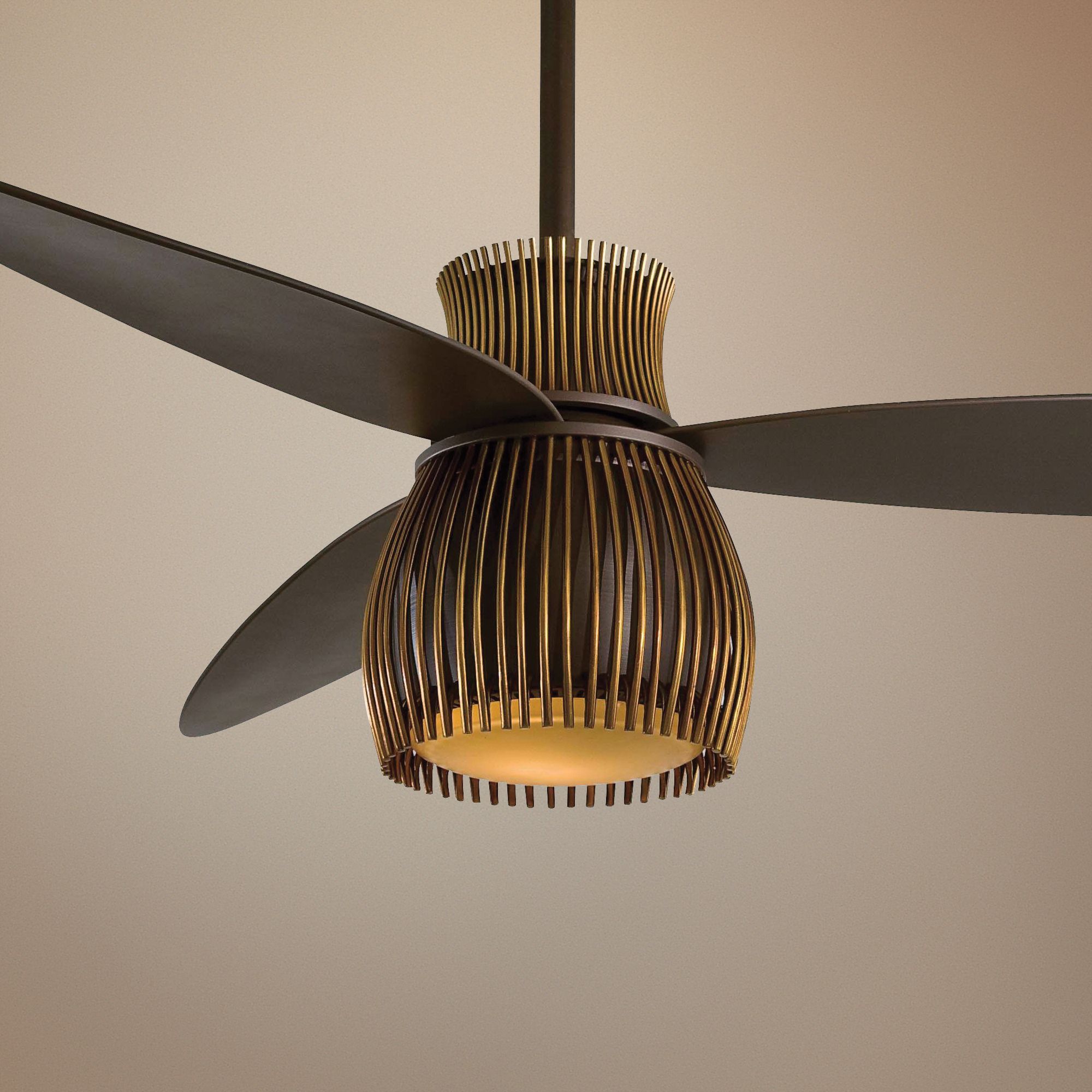 56" Minka Aire Uchiwa Bronze and Brass Finish Ceiling Fan