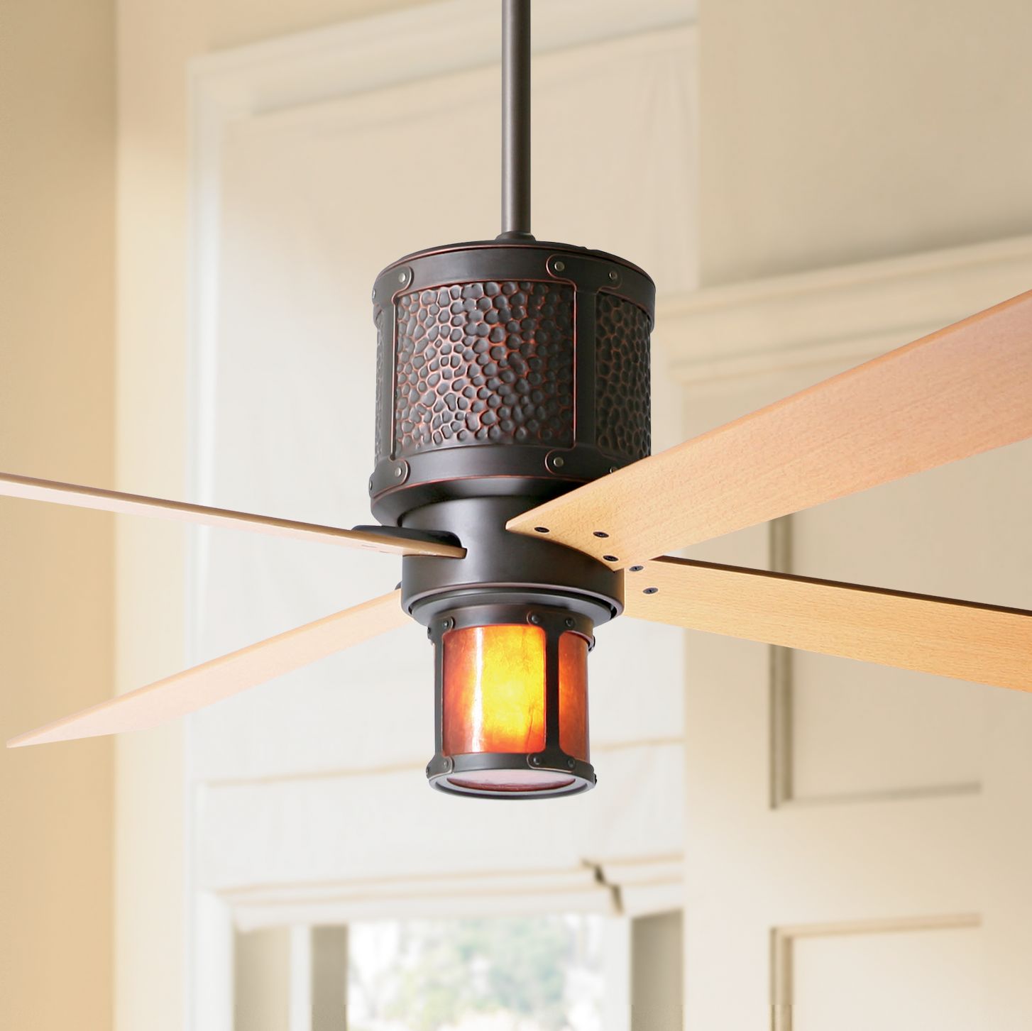 52" Bodega Rubbed Bronze and Mica Ceiling Fan