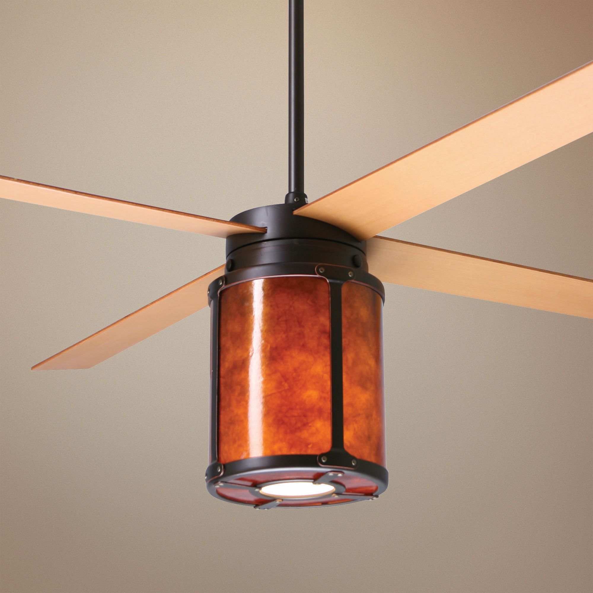 52" Arcadia Rubbed Bronze and Mica Ceiling Fan