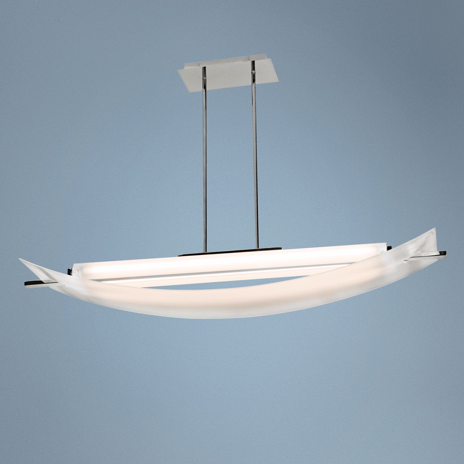 Thesis Chrome Finish Frosted Glass Pendant Chandelier