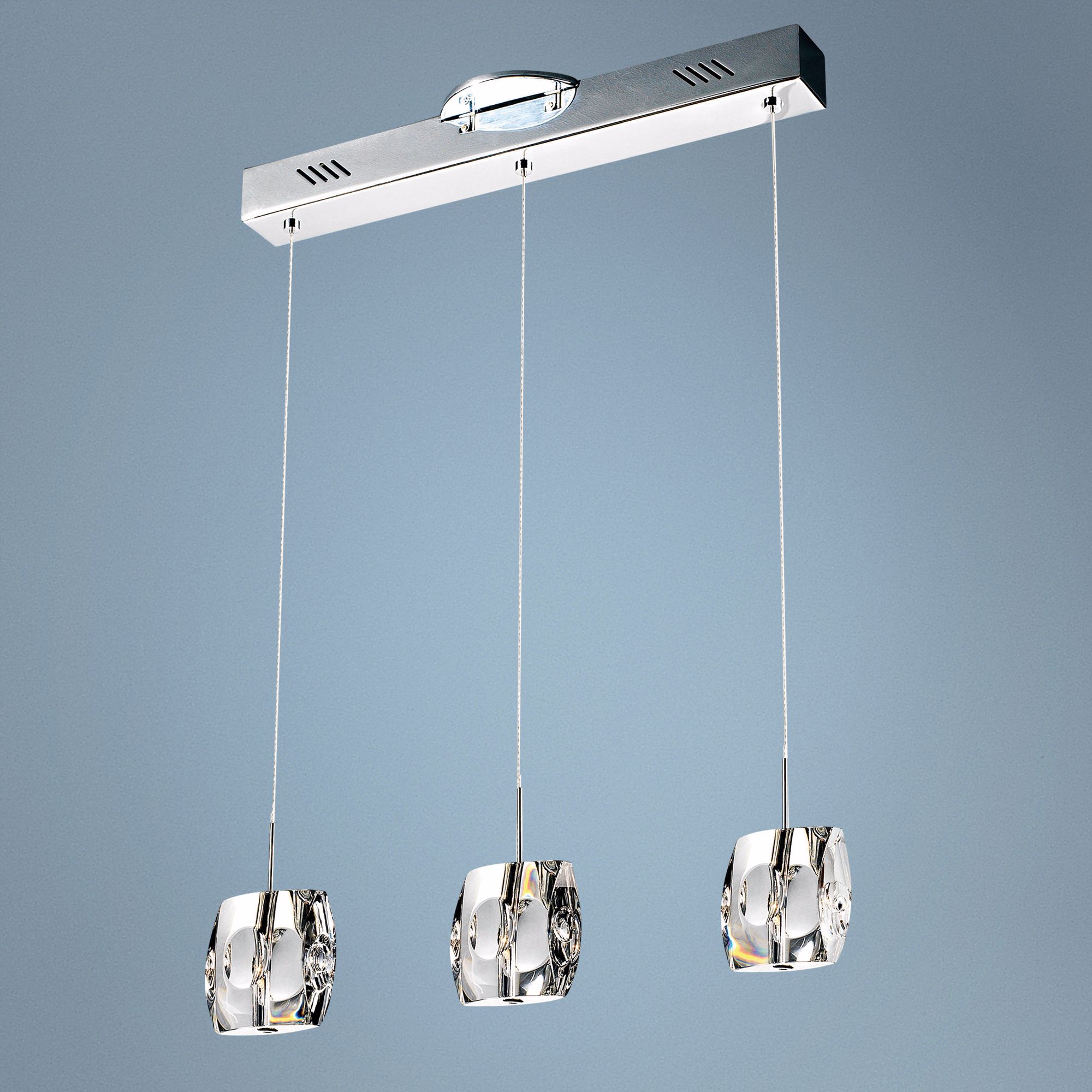ET2 Neo Contemporary Chrome and Crystal 3-Light Pendant