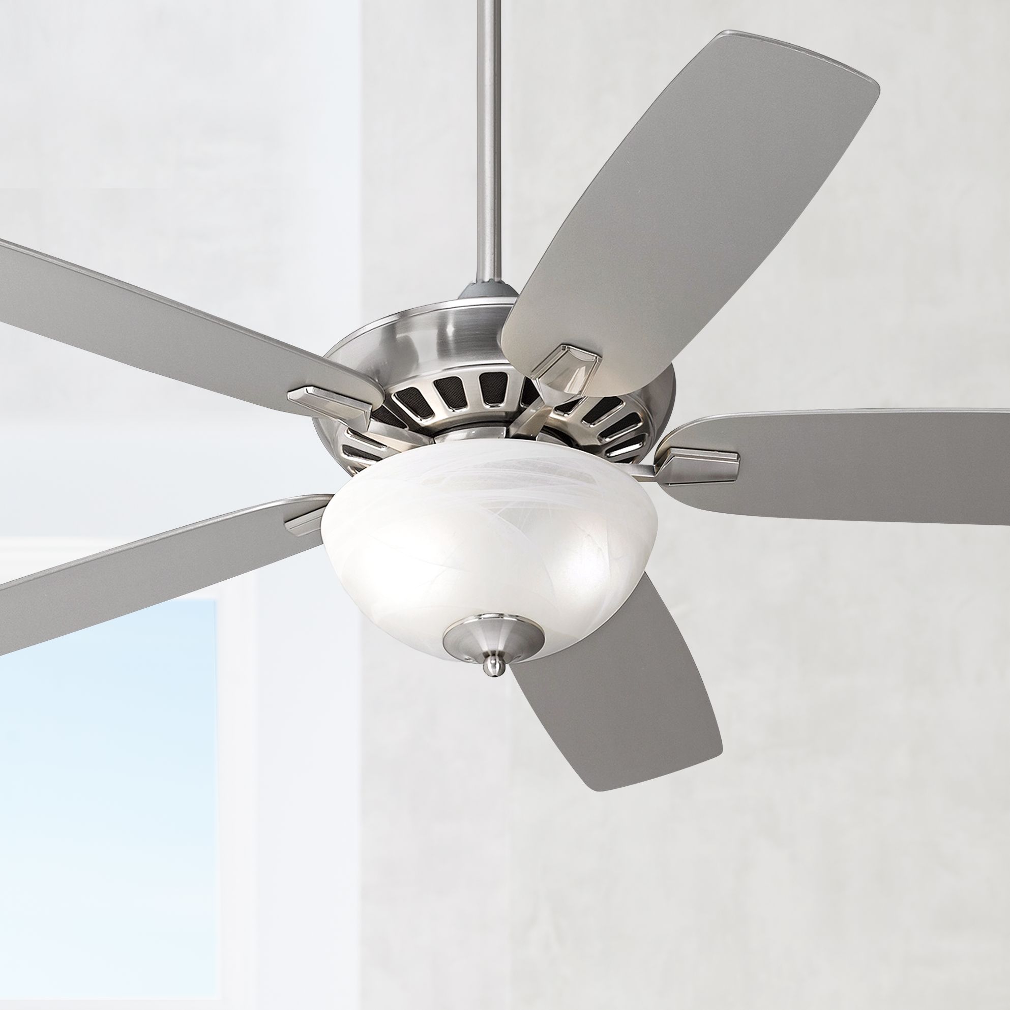 52" Casa Vieja Journey Brushed Nickel with Light Ceiling Fan