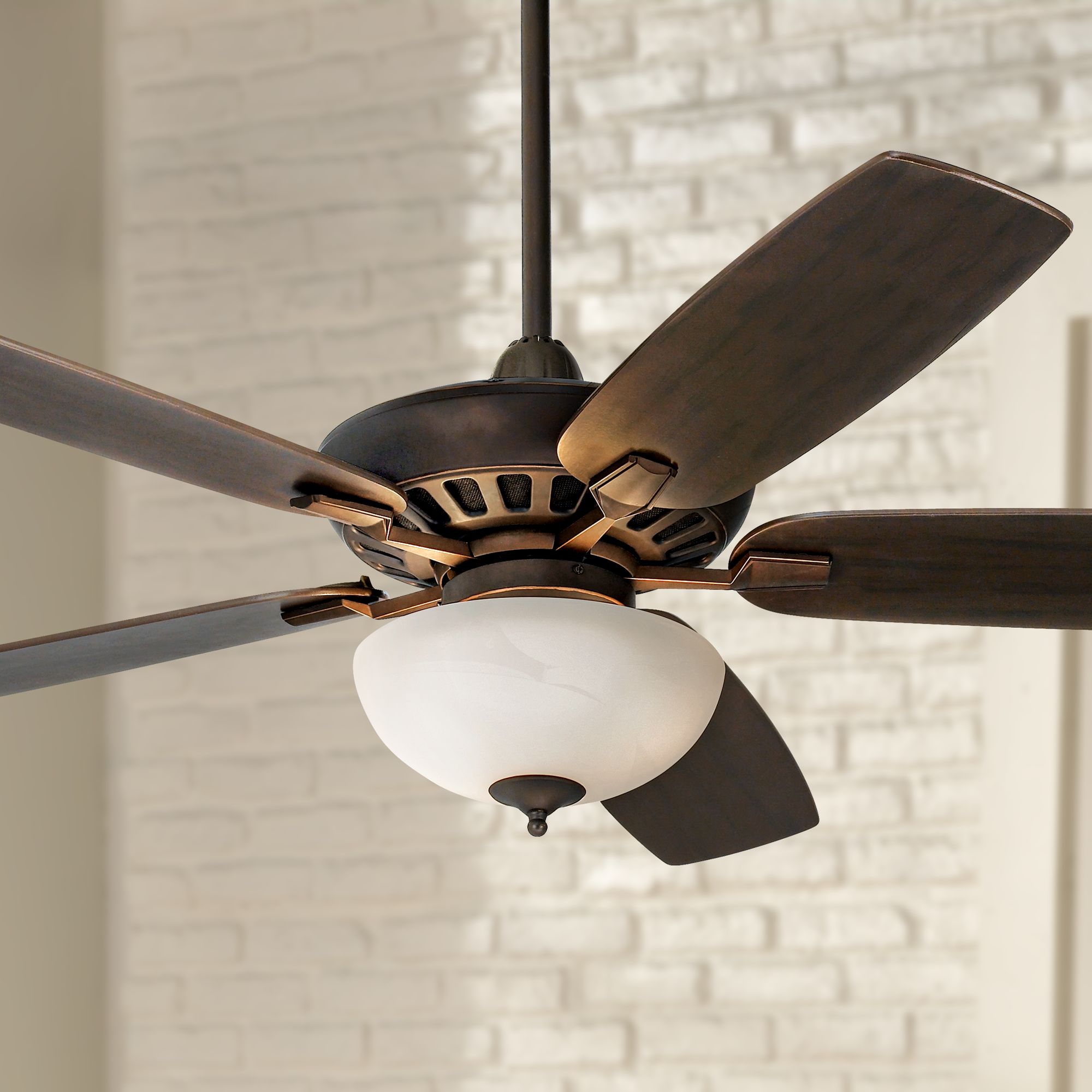 52" Journey Bronze with Opal Glass Light Ceiling Fan