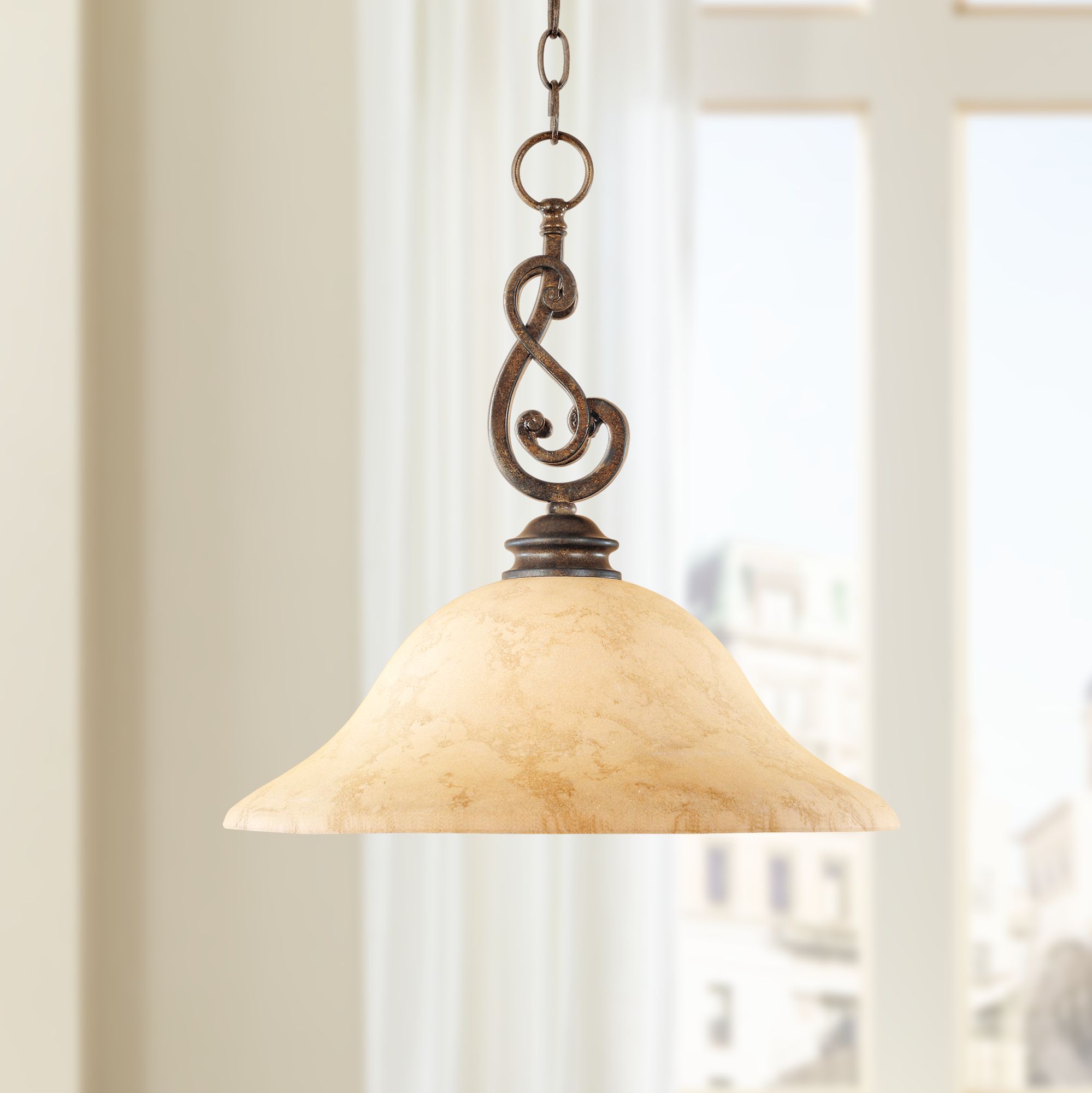 Mendocino Forged Sienna 16" Wide Pendant Chandelier