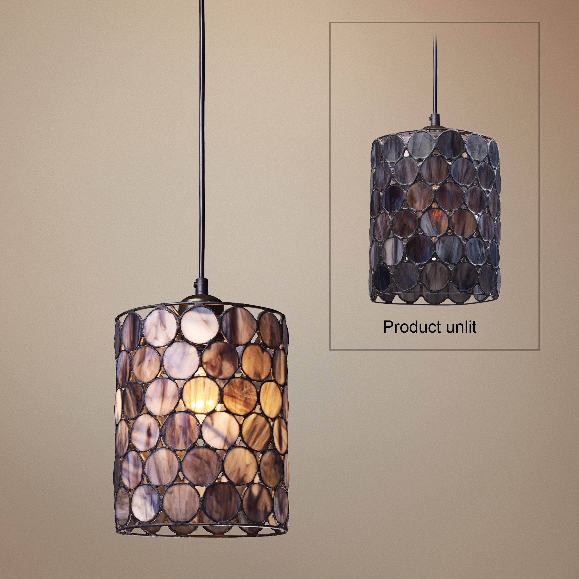 Capiza Collection 7" Wide Pendant Chandelier