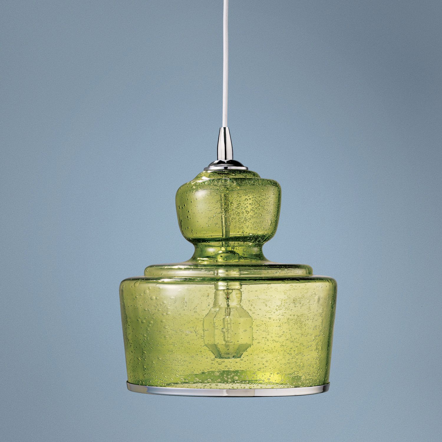 Jamie Young Lafitte Celadon Glass 10" Wide Pendant Light