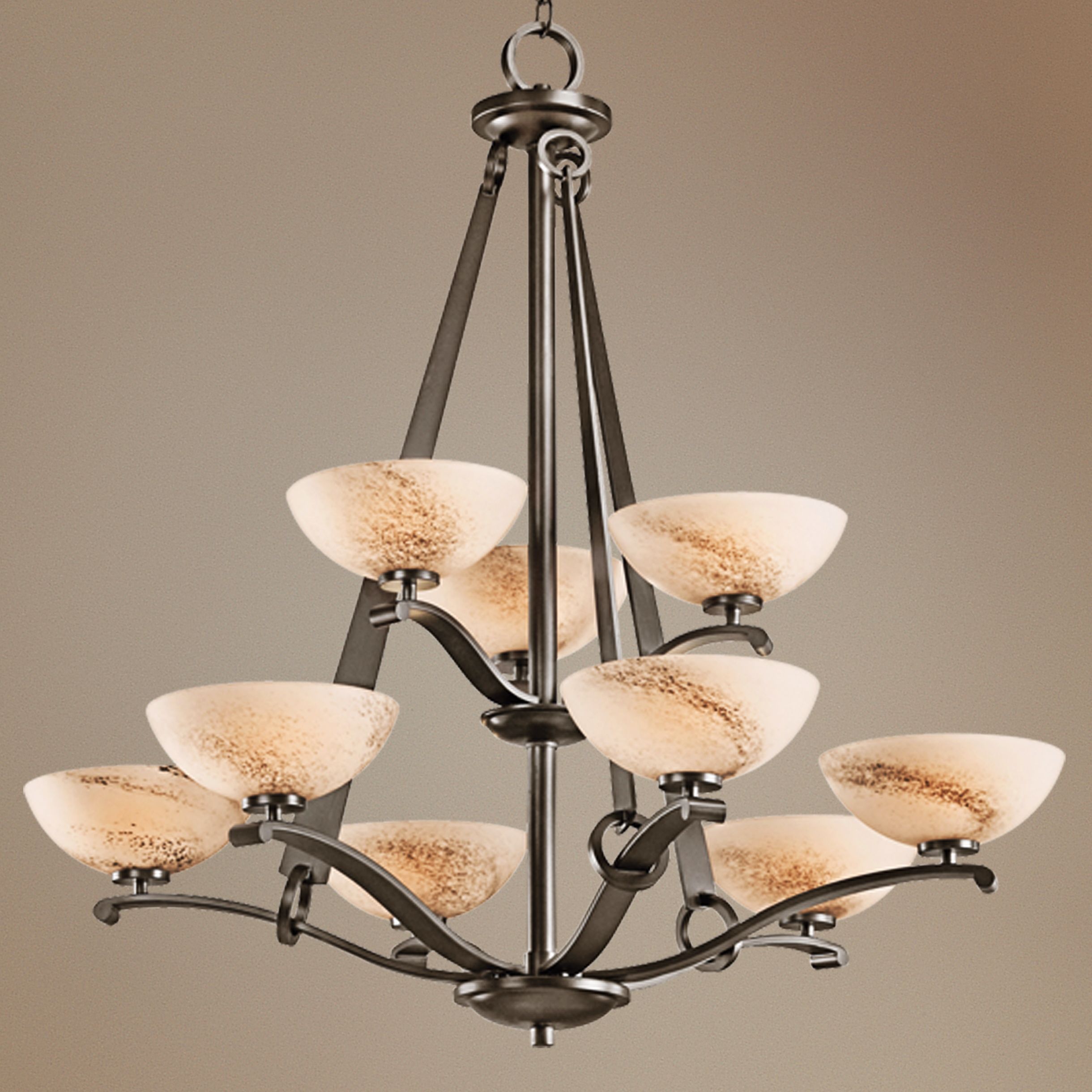 Garland Umber Shadow Swirl Glass 36" Wide Chandelier