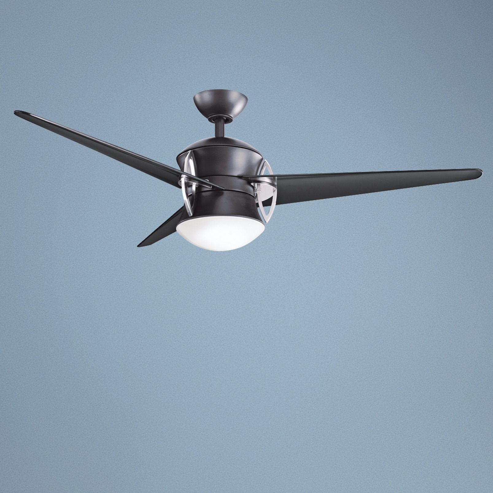 54" Kichler Cadence Satin Black Opal Glass Ceiling Fan