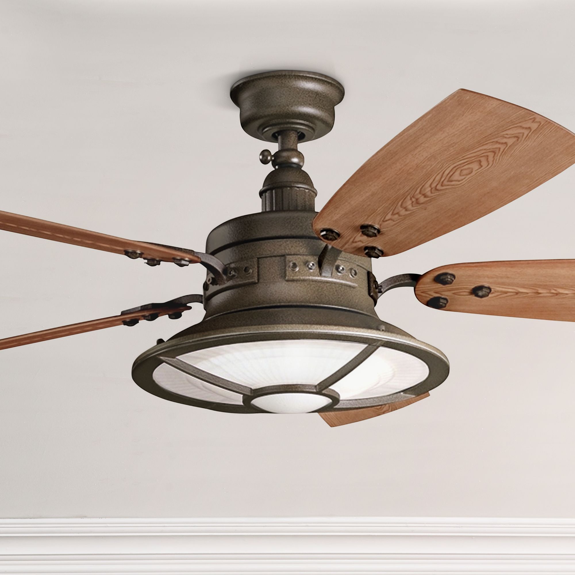 52" Kichler Harbour Walk Tannery Bronze Finish Ceiling Fan