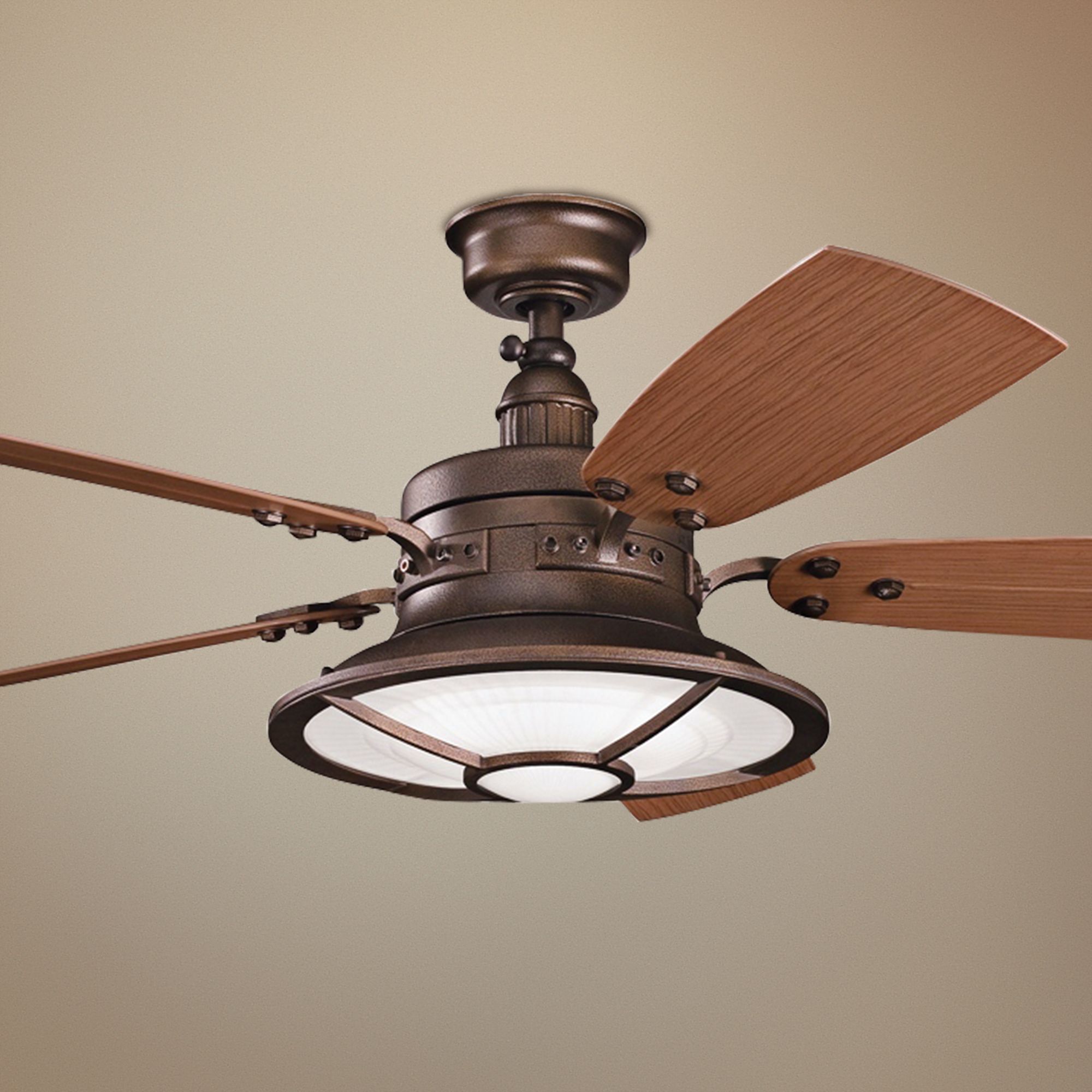 52" Kichler Harbour Walk Weathered Copper Finish Ceiling Fan