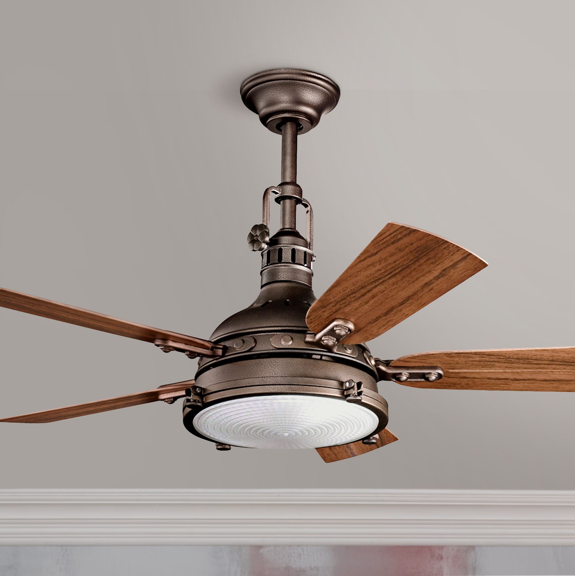 44" Kichler Hatteras Bay Weathered Copper Finish Ceiling Fan