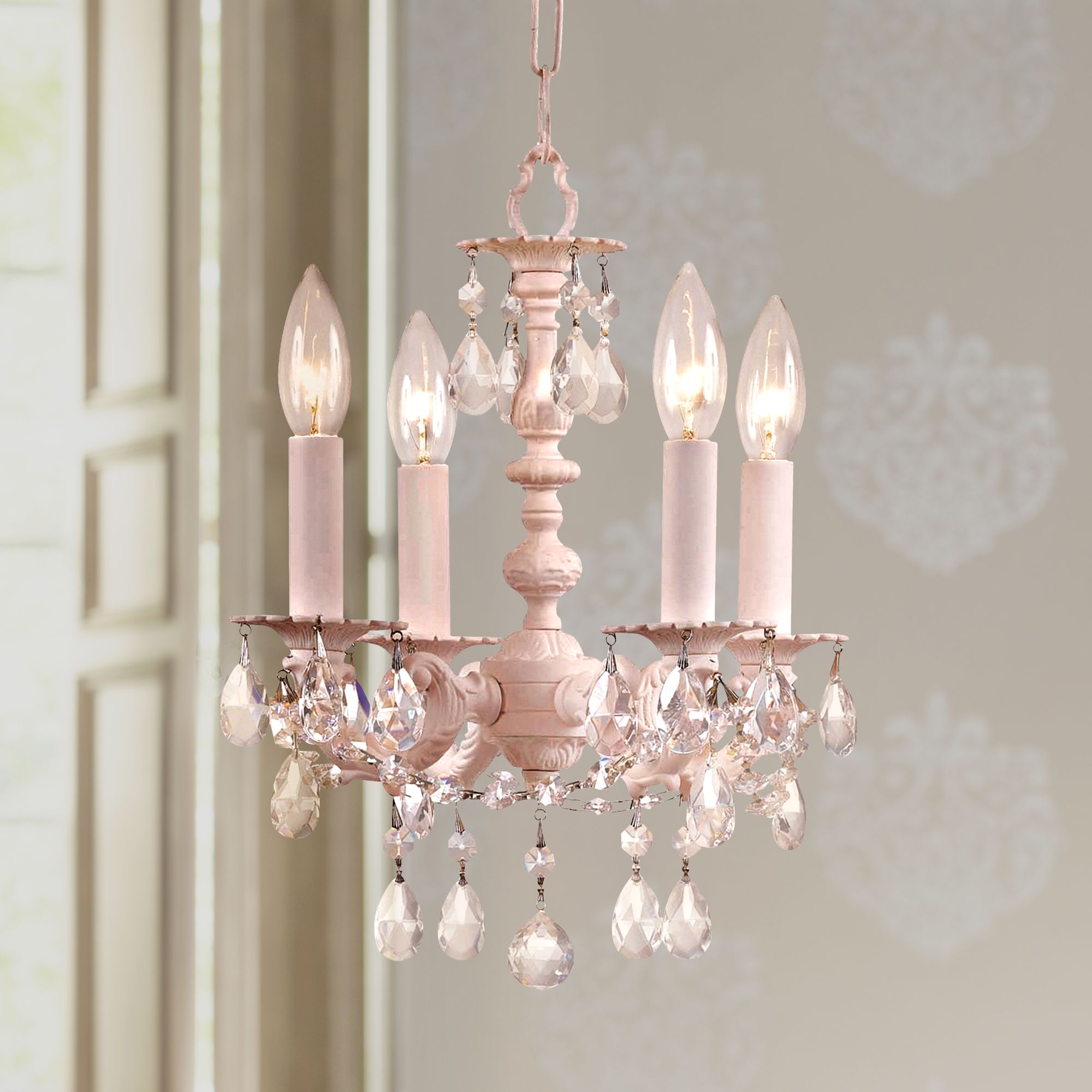 Crystorama Angelina Blush 12" High Mini Chandelier