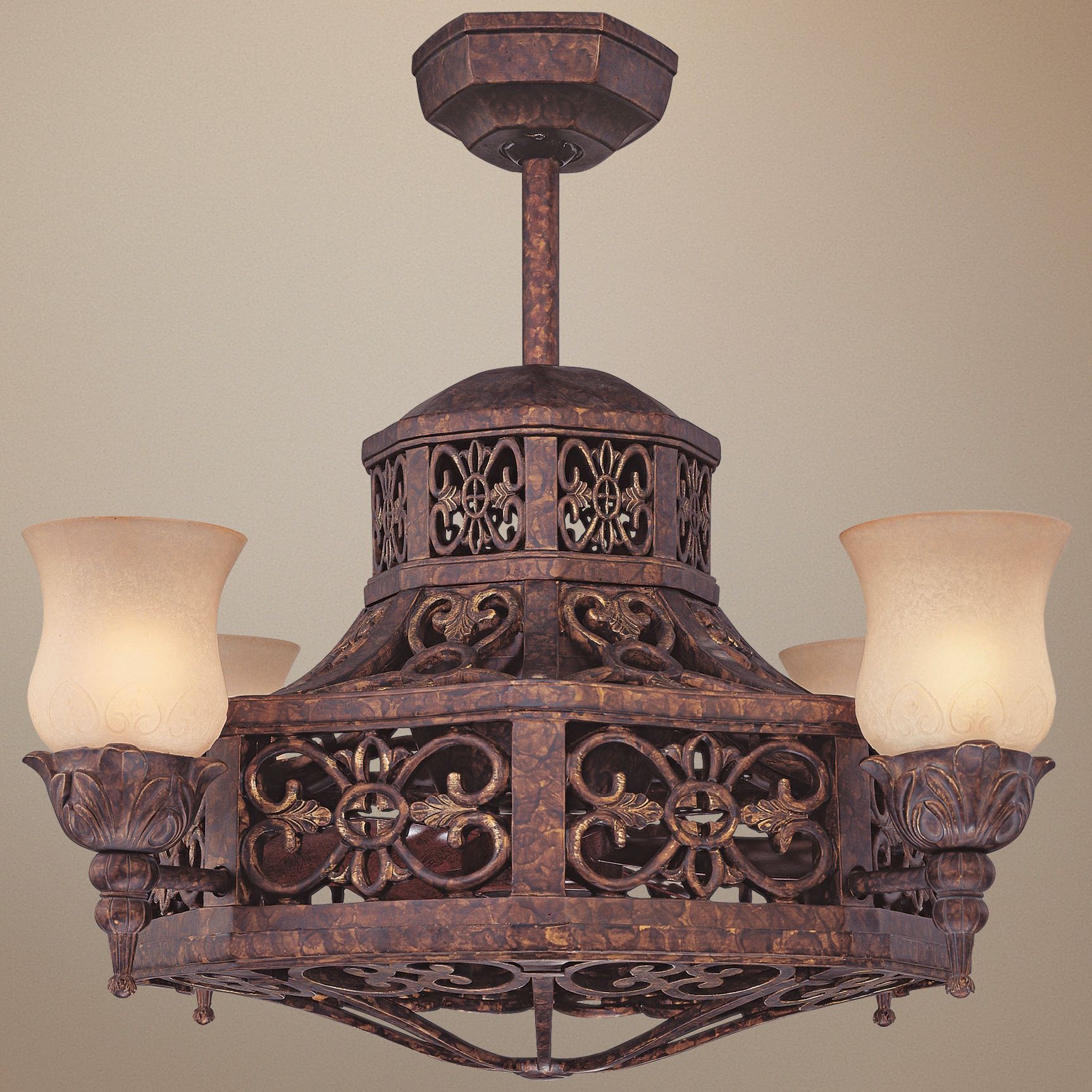 28" Savoy House FanD’lier Antique Copper Ceiling Fan