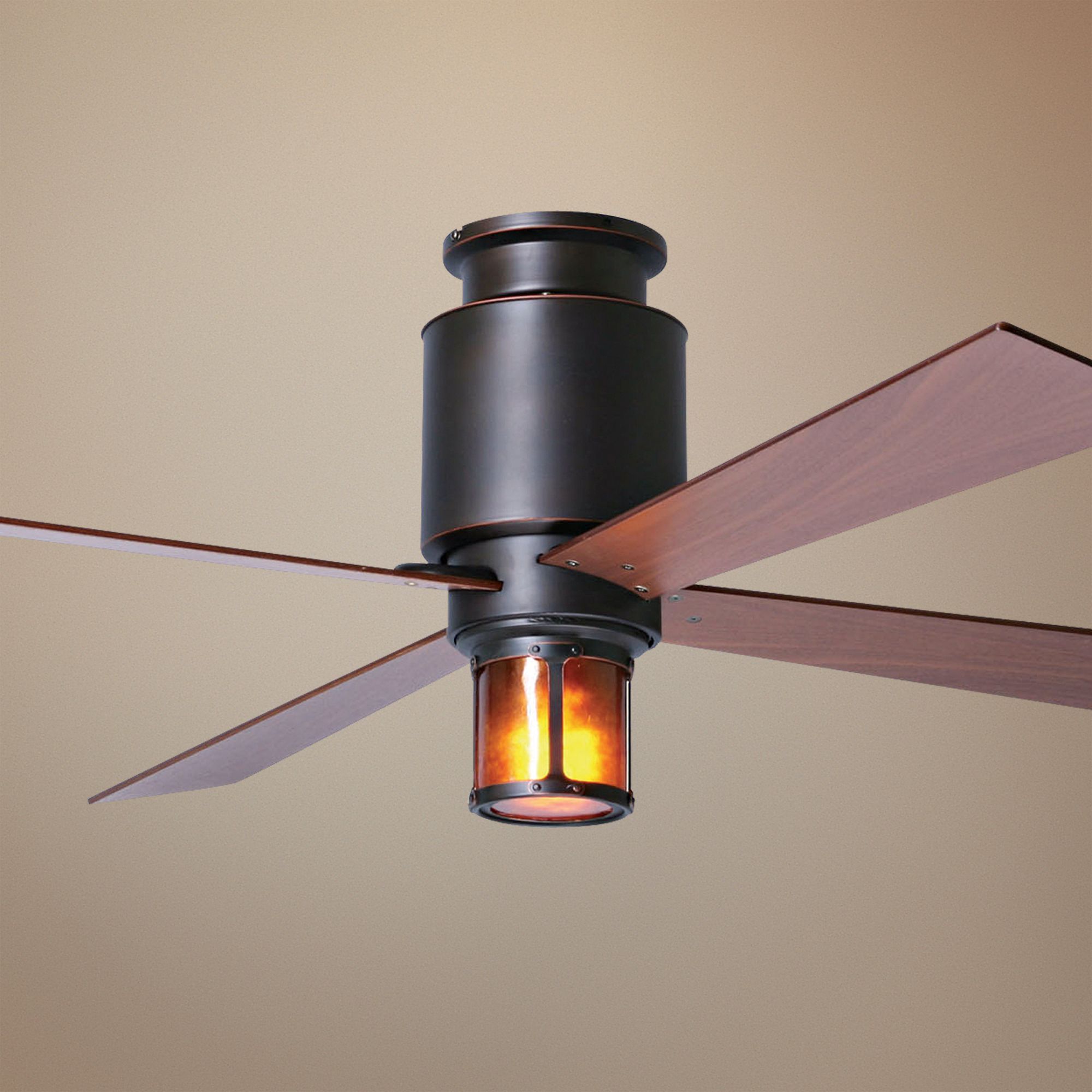 52" Period Arts Lapa Bronze Mahogany Mica Hugger Ceiling Fan